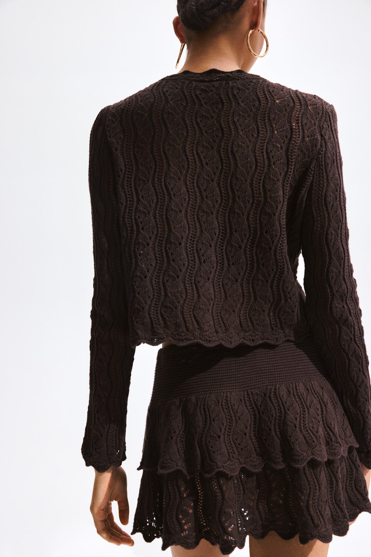 Pointelle-Knit Tie-Front Cardigan - image 5