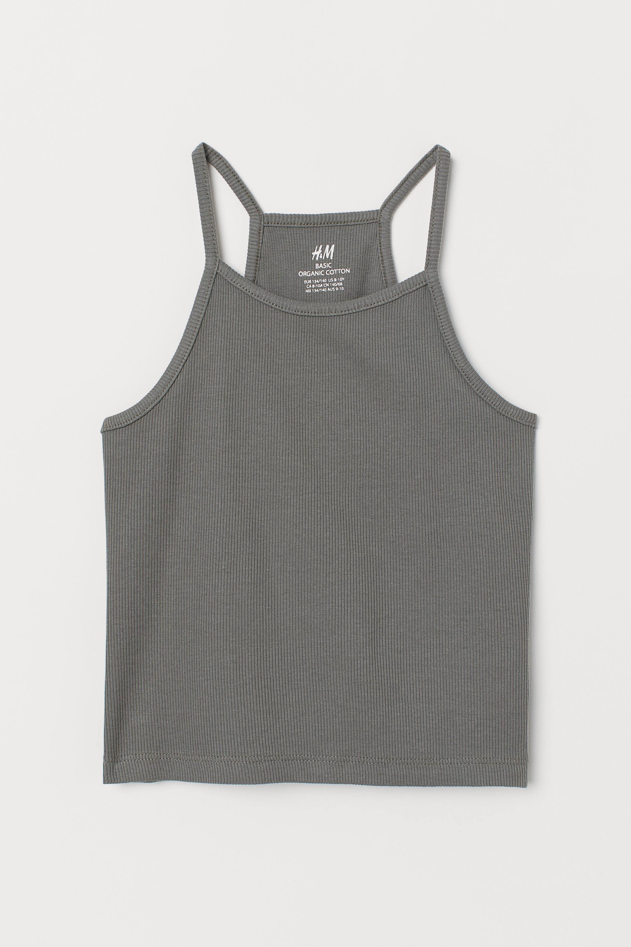 View larger image: Ribbed vest top - Khaki green - Kids | H&M 1