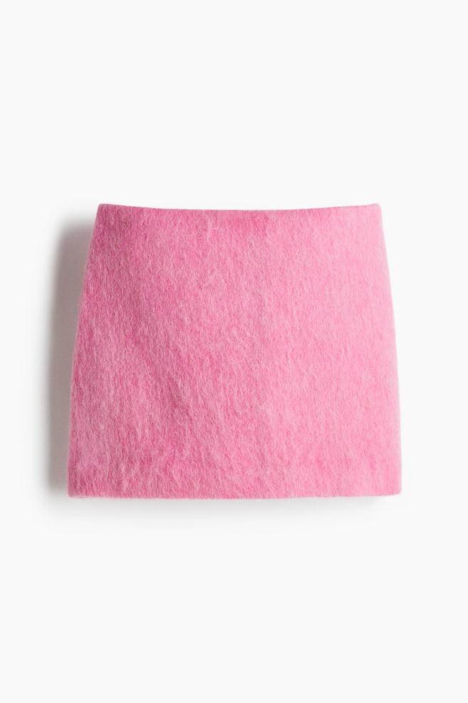 Minifalda en mezcla de lana - Rosa - 1
