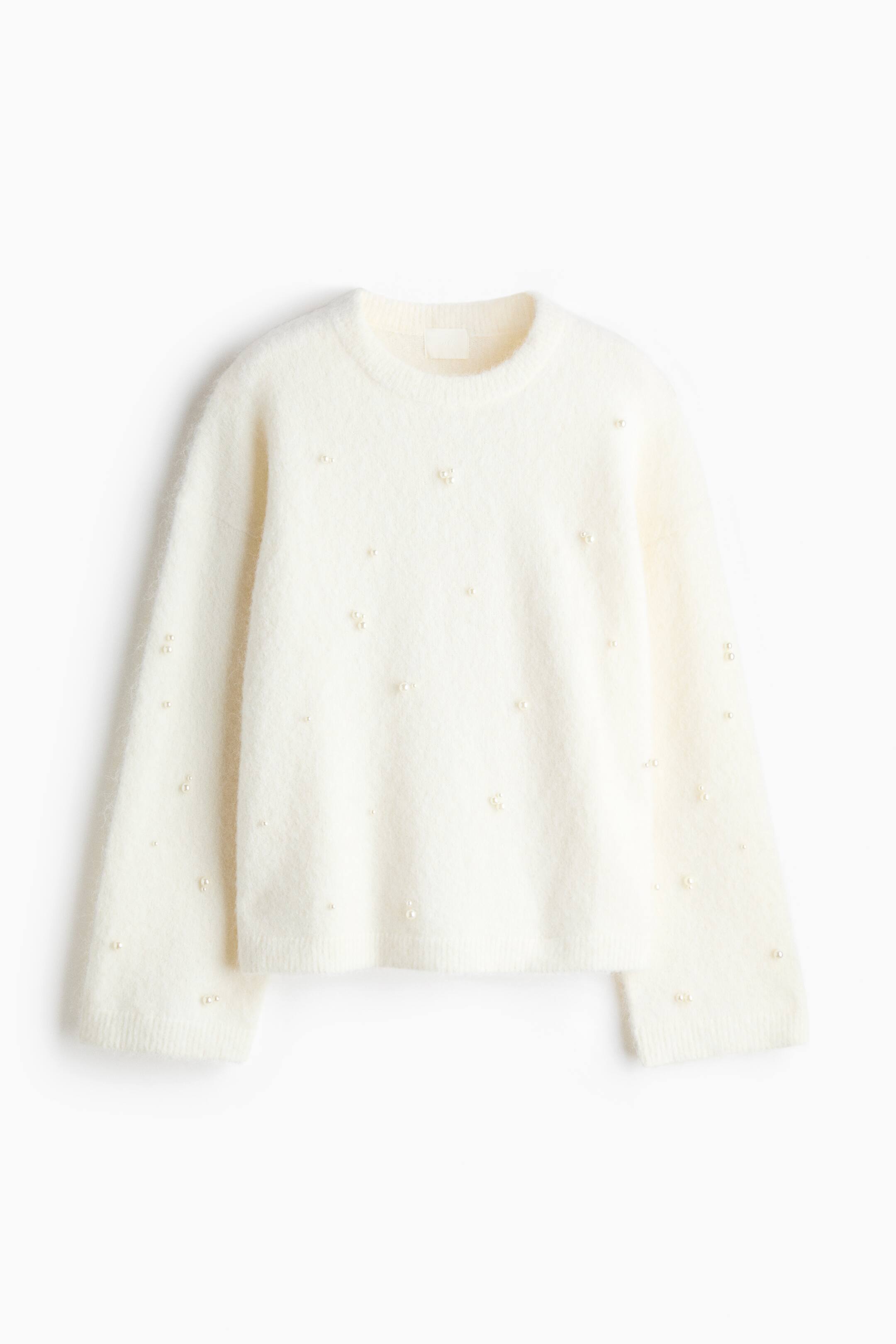 View larger image: Oversized beaded jumper - Ivory - Ladies | H&M 1