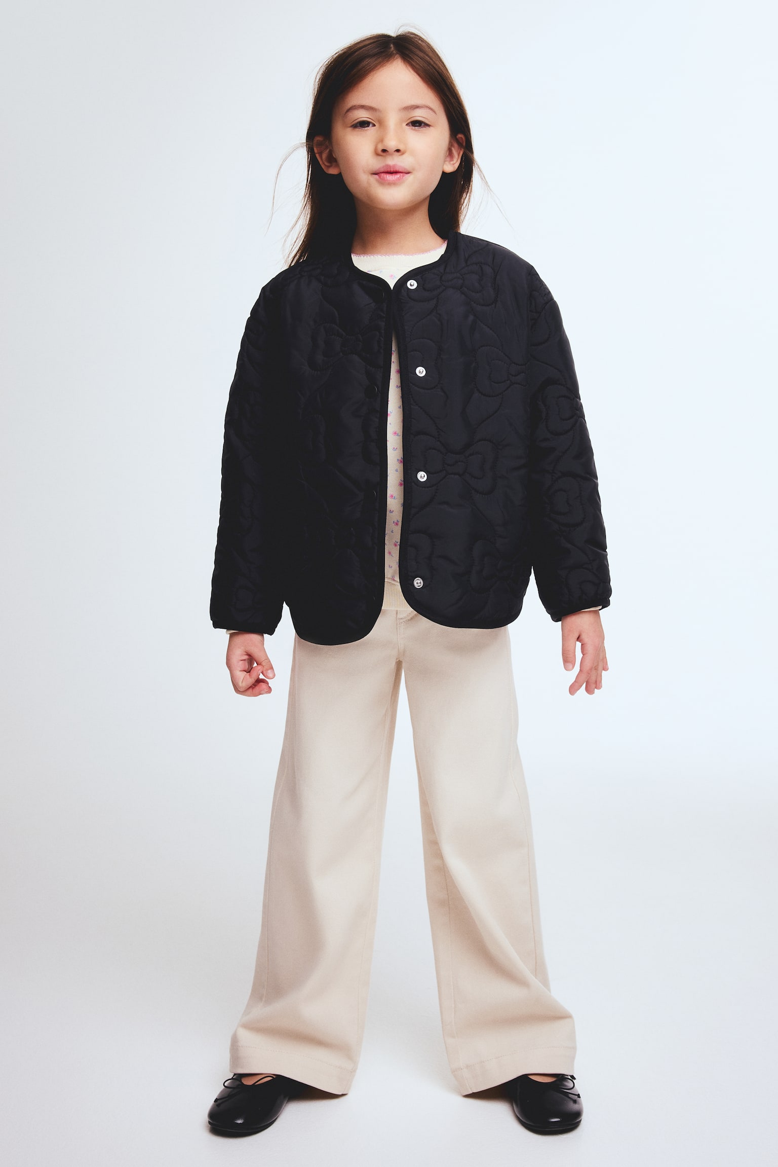 Quilted jacket - Black/Light dusty pink - 3