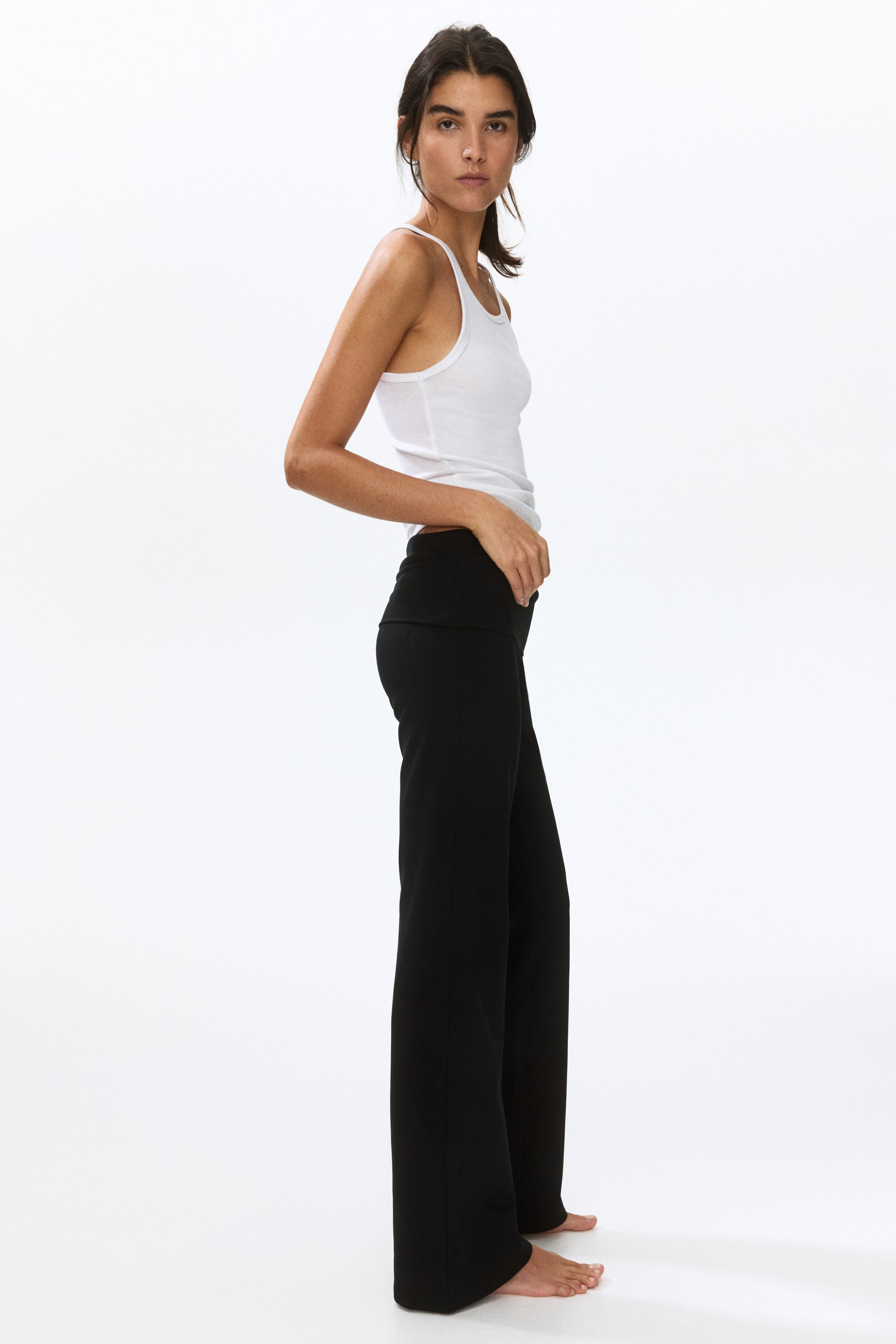 Женские брюки H&M Foldover-Waist Cotton Pants — фото 4