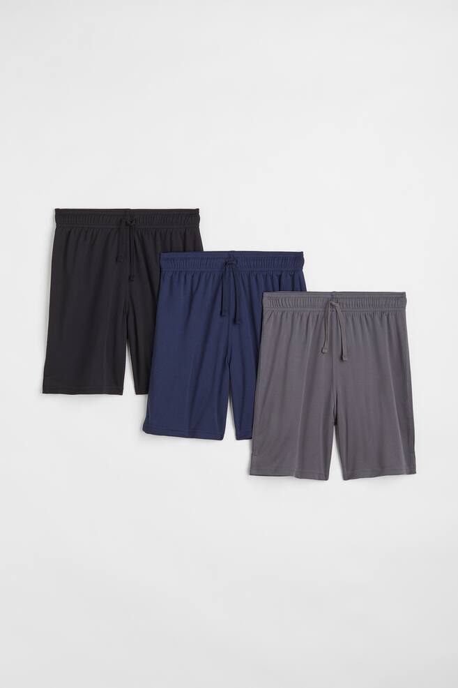 3-pack sports shorts - Black/Navy blue/Dark grey