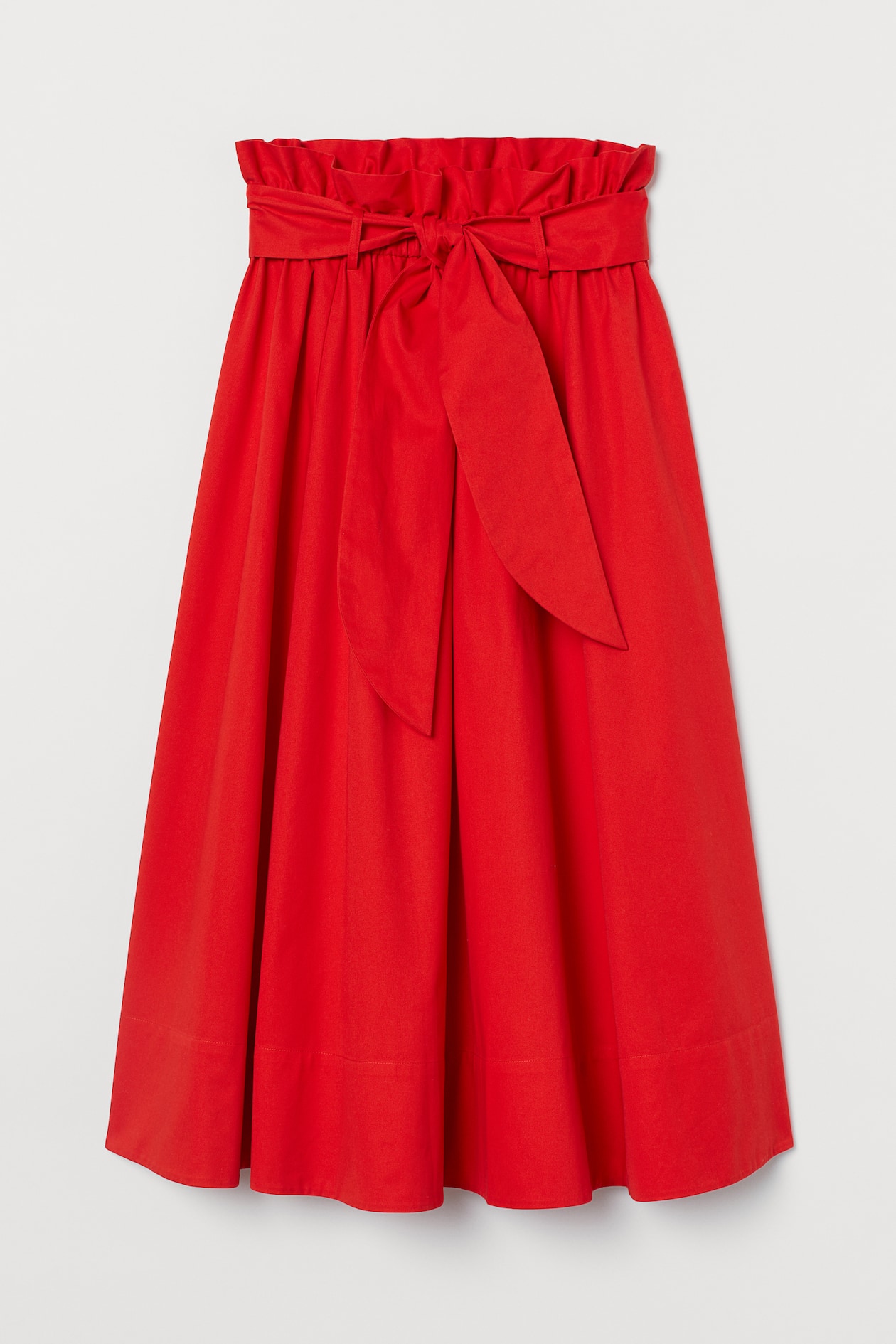 Bell-shaped paper bag skirt - High waist - Midi - Red - Ladies | H&M GB