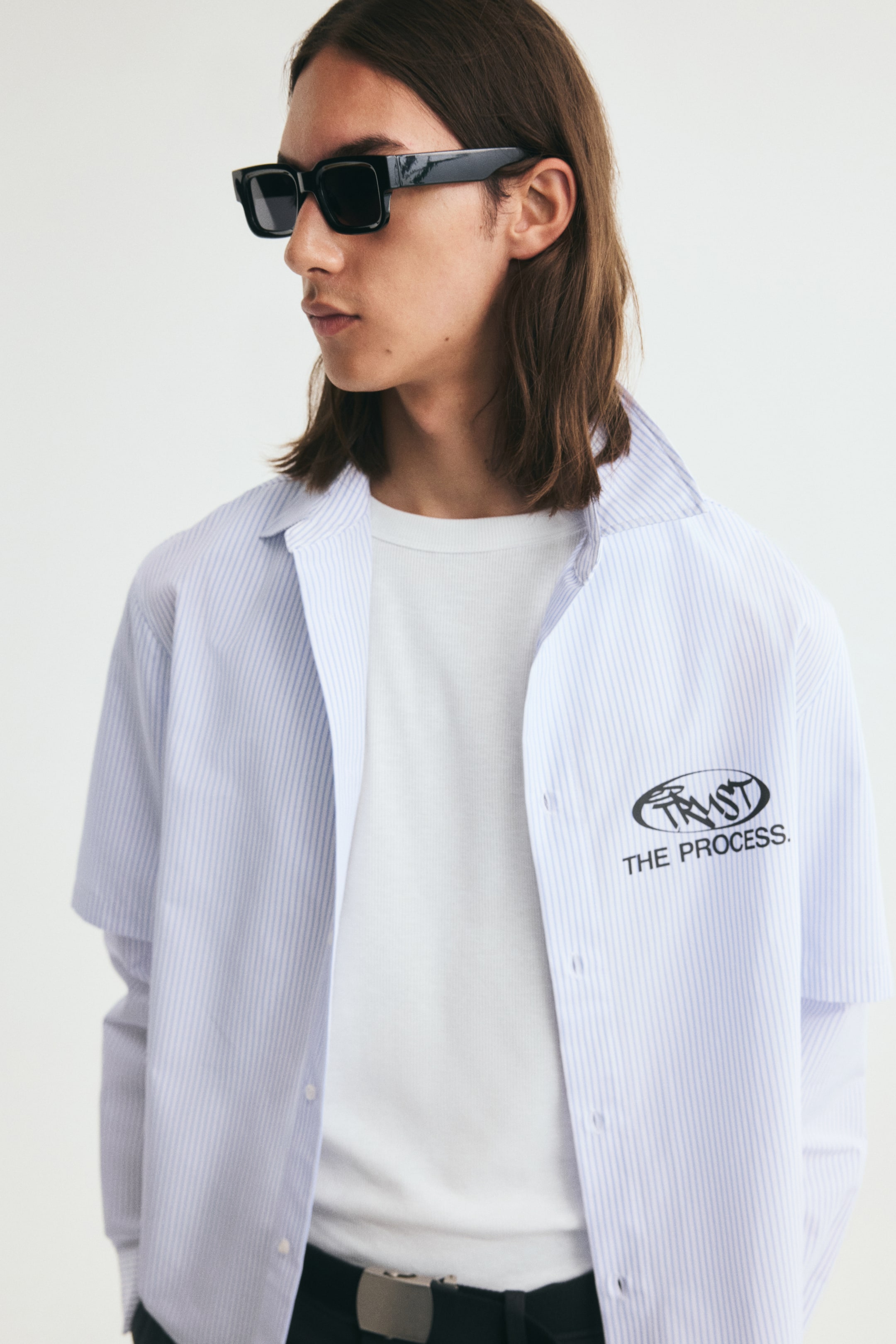 Relaxed-Fit Layered-Look Printed Shirt