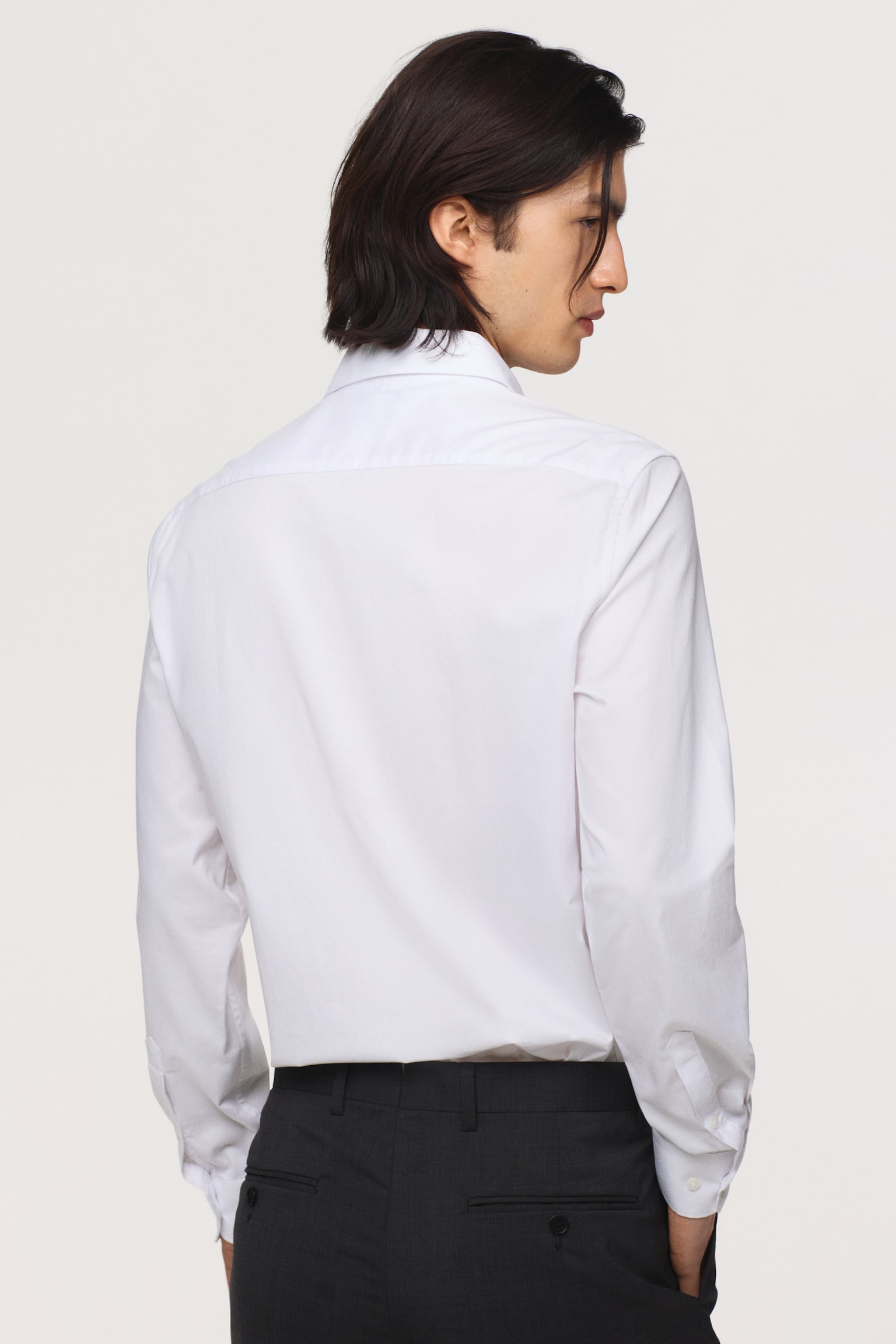 Slim Fit Cotton shirt - White/Black/Blue - 7