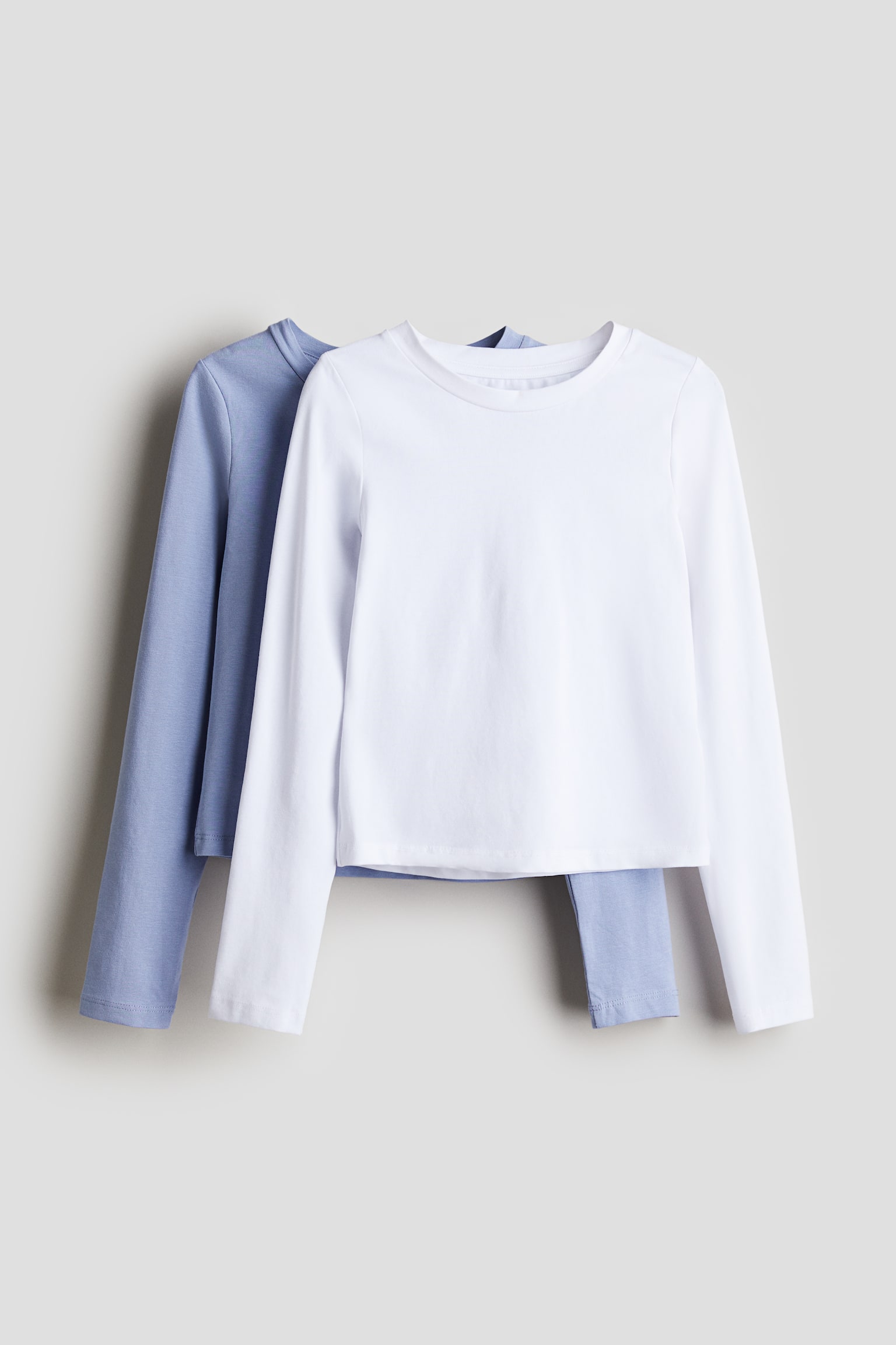 2-pack jersey tops - Light blue/White - 1