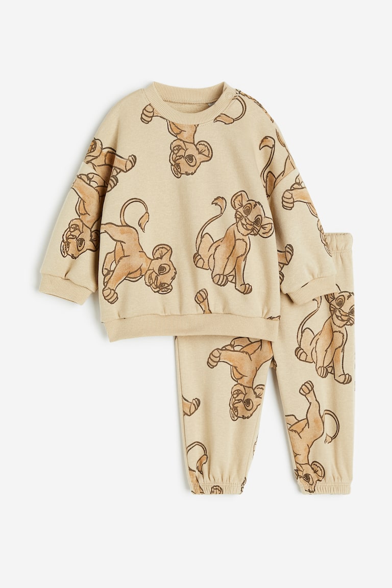 2-piece sweatshirt set Beige/The Lion King Kids H&M IN