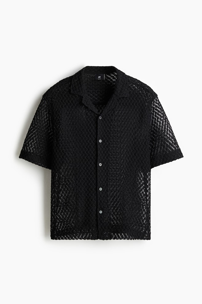 Loose Fit Resort shirt - Black - 1