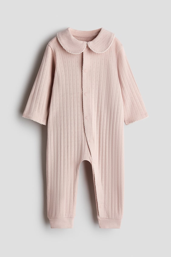 Комбинезоны для детей, хлопок — H&M, цвет: Светлый пыльный розовый