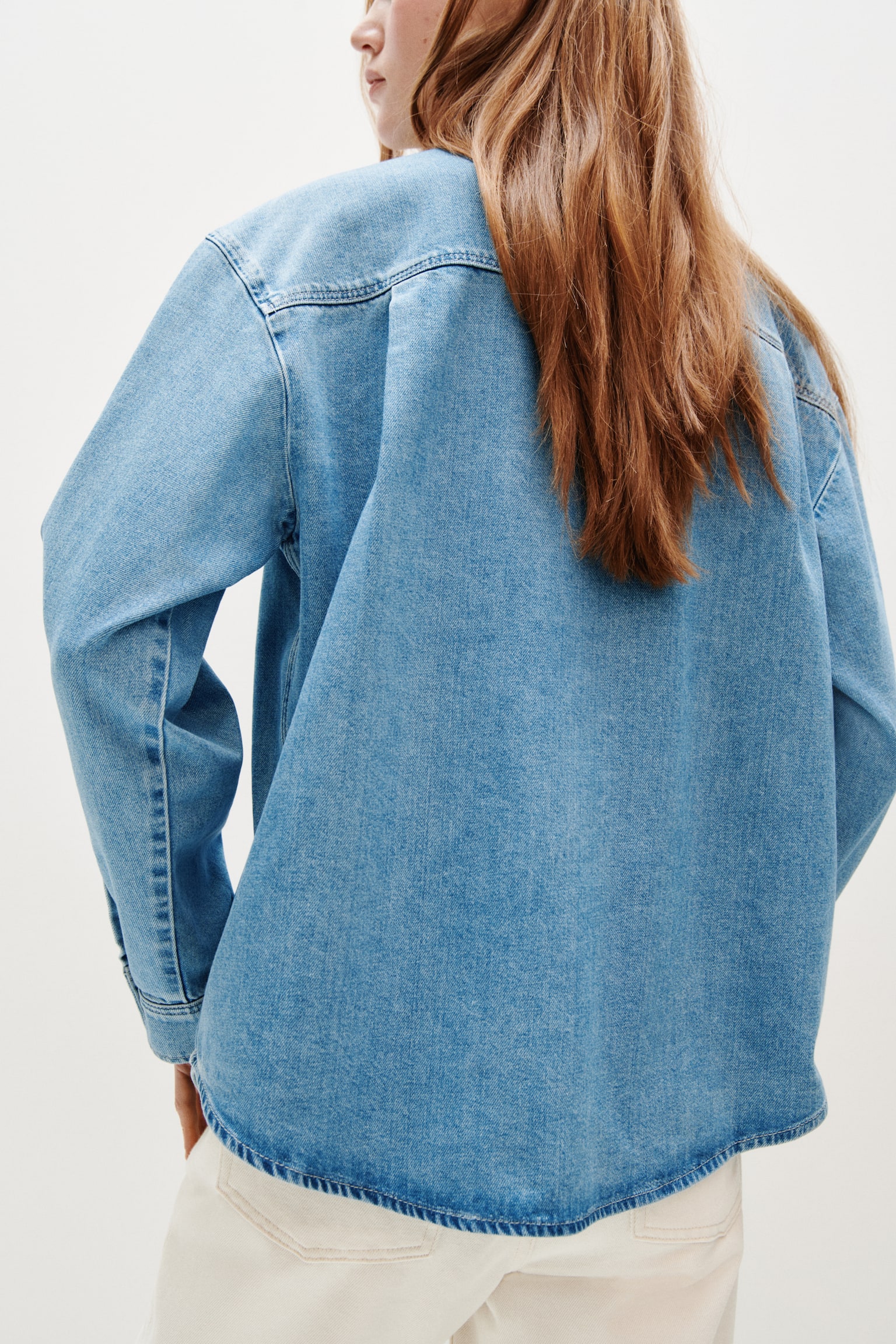 Oversized denim shirt - Denim blue/Denim blue - 3