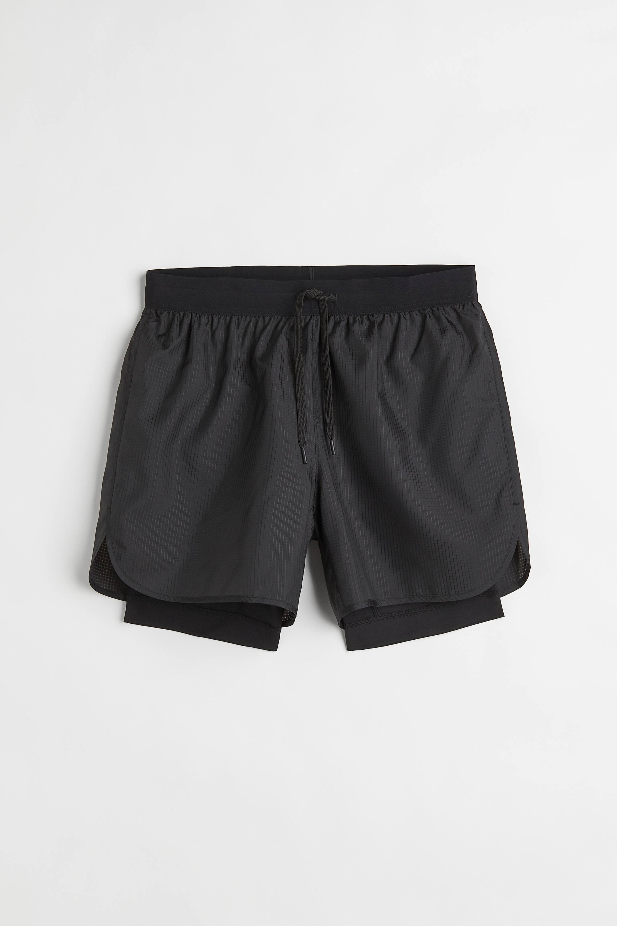 查看大圖: 雙層跑步短褲 - 黑色 - Men | H&M 1