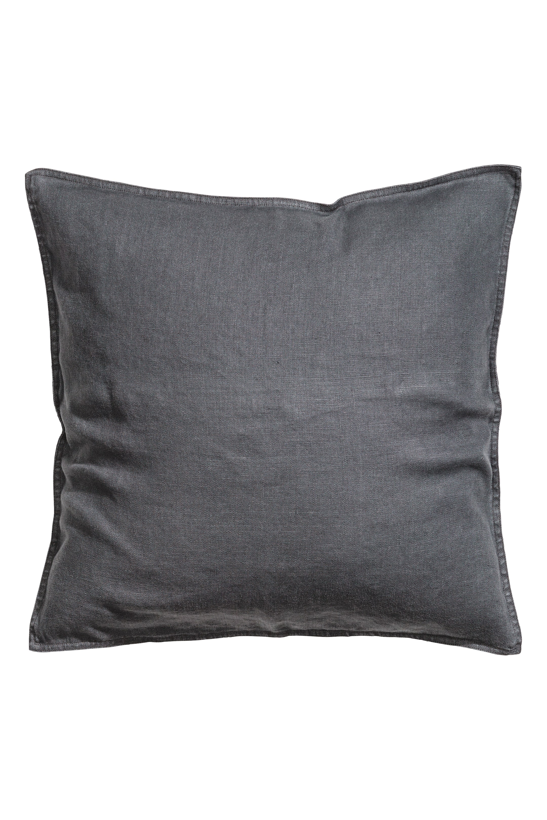 Agrandir l'image: Housse de coussin en lin lavé - Gris anthracite - Home All | H&M FR 1