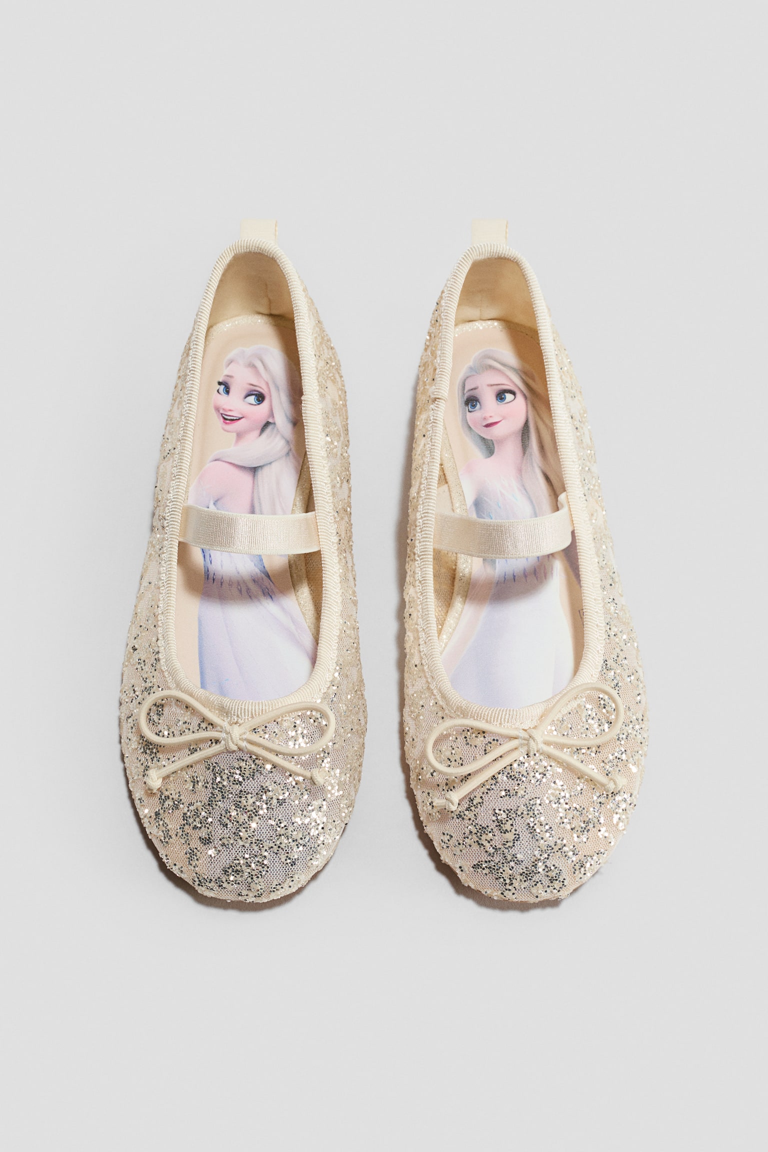 Glittery ballet pumps - Light beige/Frozen