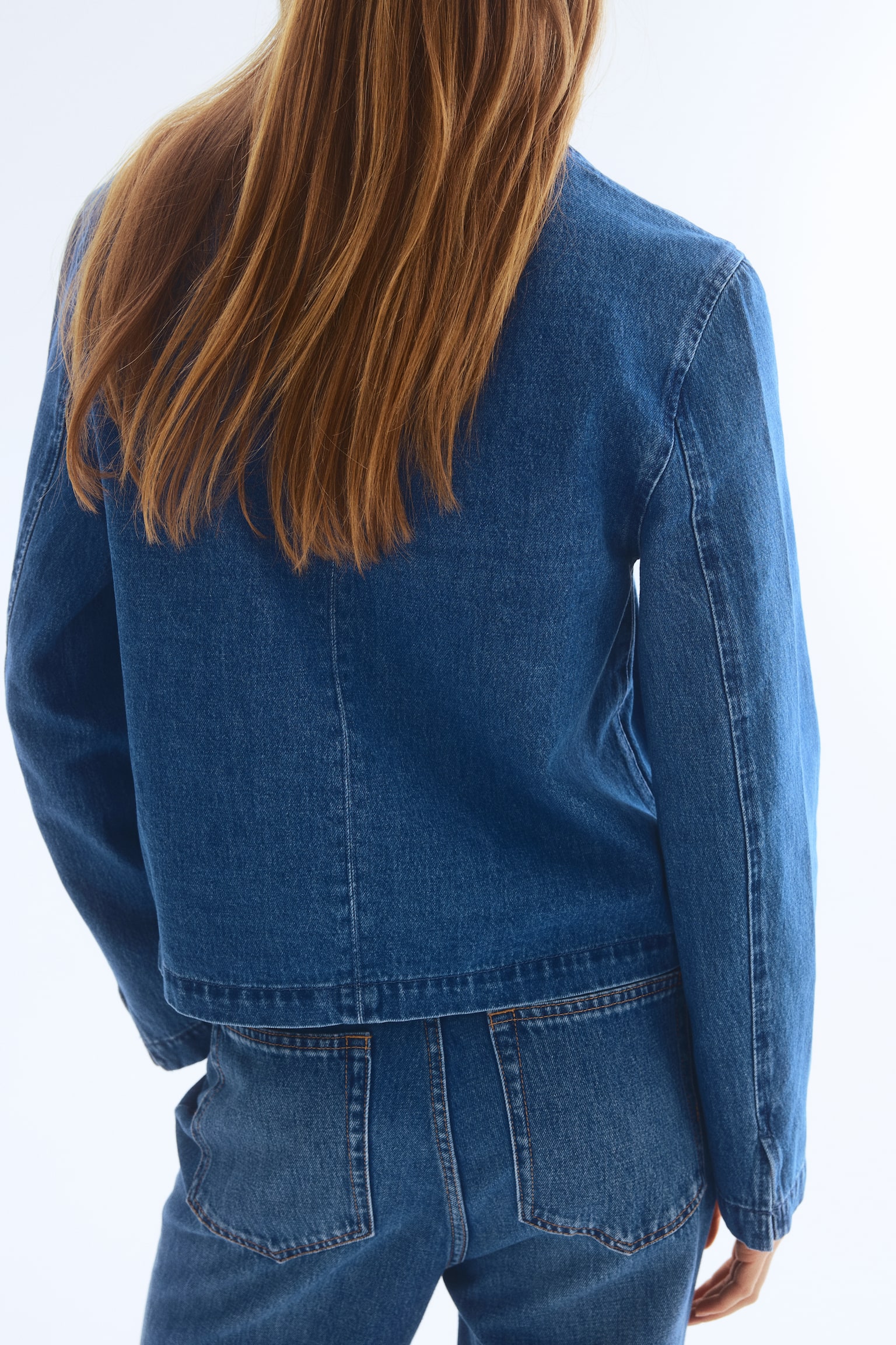 Tie-front denim jacket - Denim blue - 7