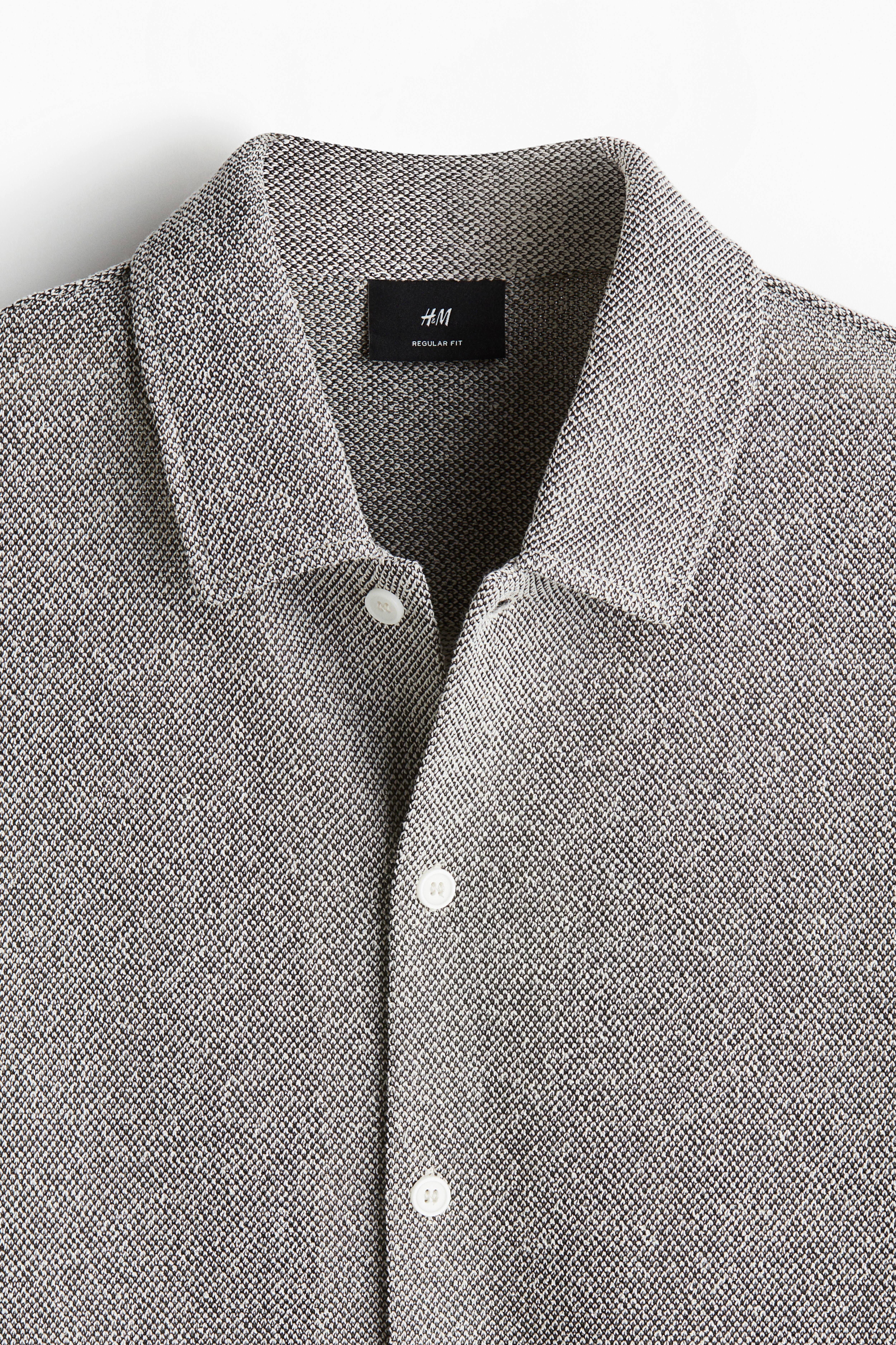 LucaSng Camicia Uomo Manica Corta In Cotone E Lino - Elegante Casual, Vestibilità Aderente, Grigio Scuro 2XL
