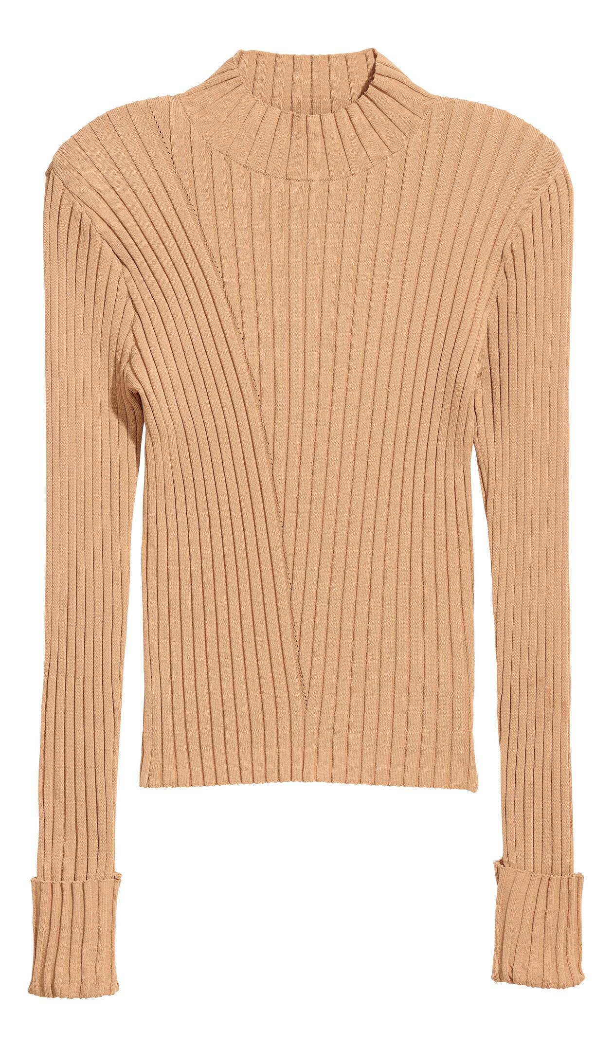 all the hits ribbed hi-low top | sand beige main image 0