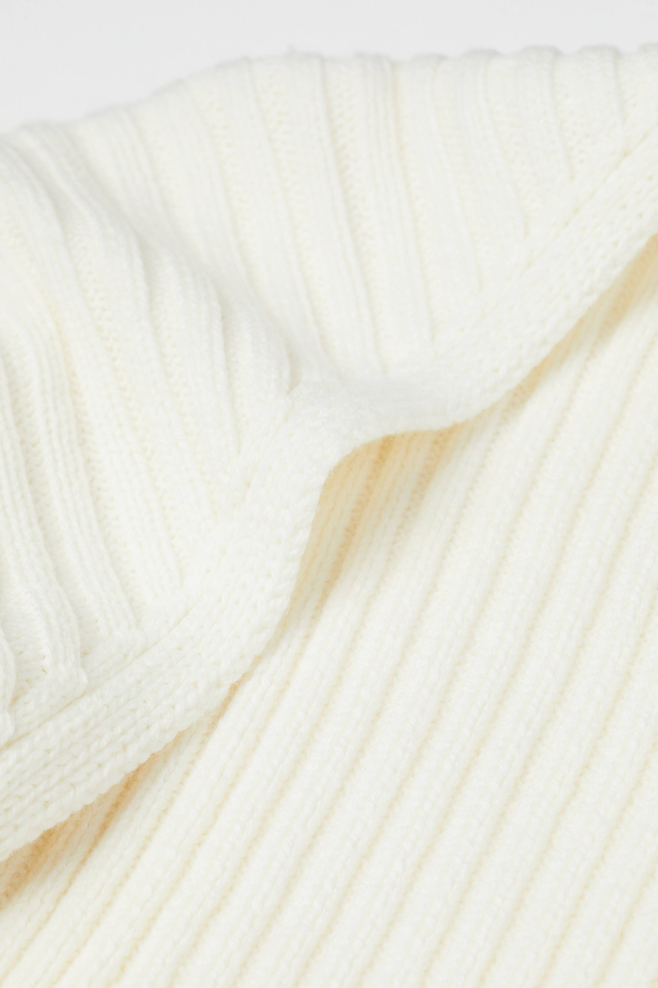 Ribknit Bolero Sweater Long sleeve Crop Cream Ladies H&M US