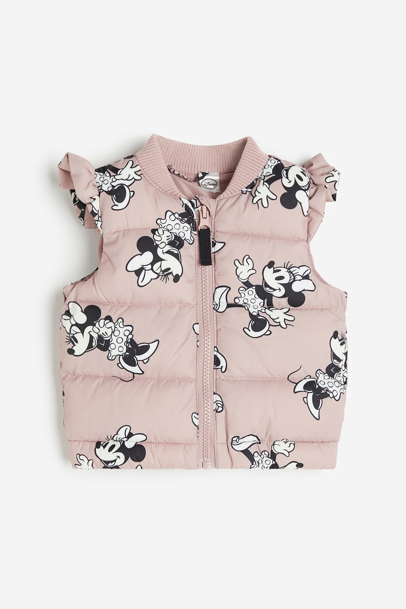 Frill Trim Puffer Vest - Light pink/Minnie Mouse - 1