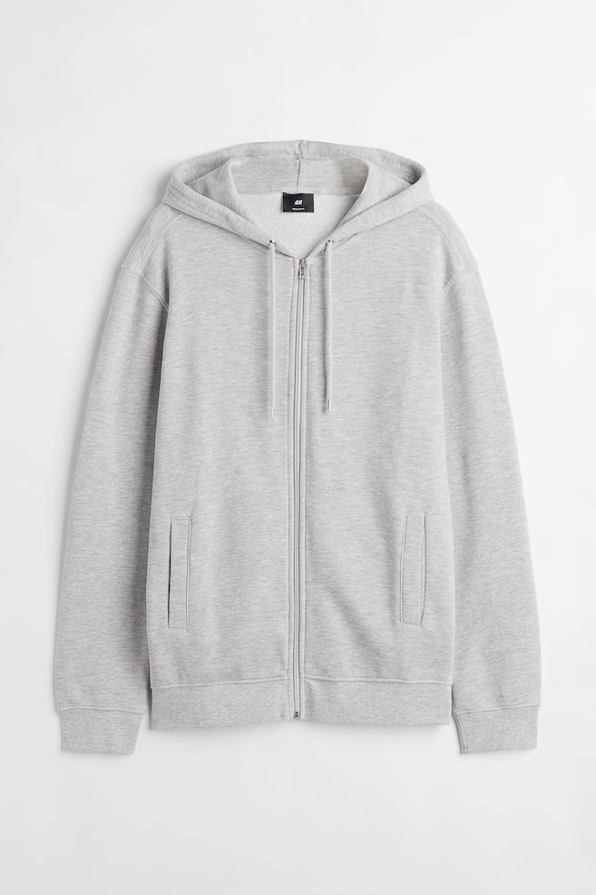 Regular Fit Zip-through hoodie - Light grey marl/Black/Beige/Green - 2
