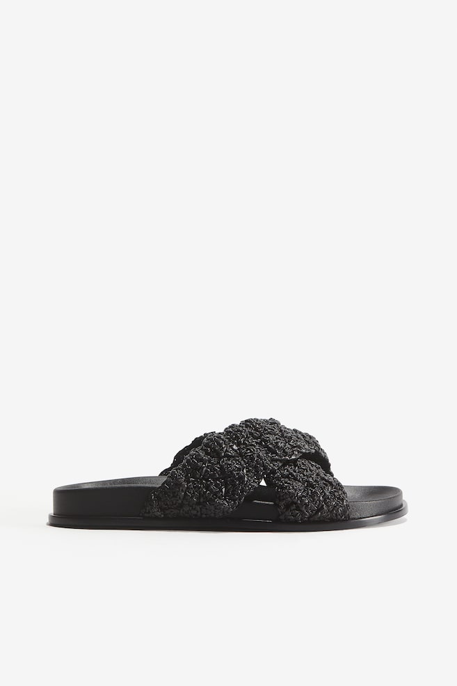 Braided-strap sandals - Black - 1