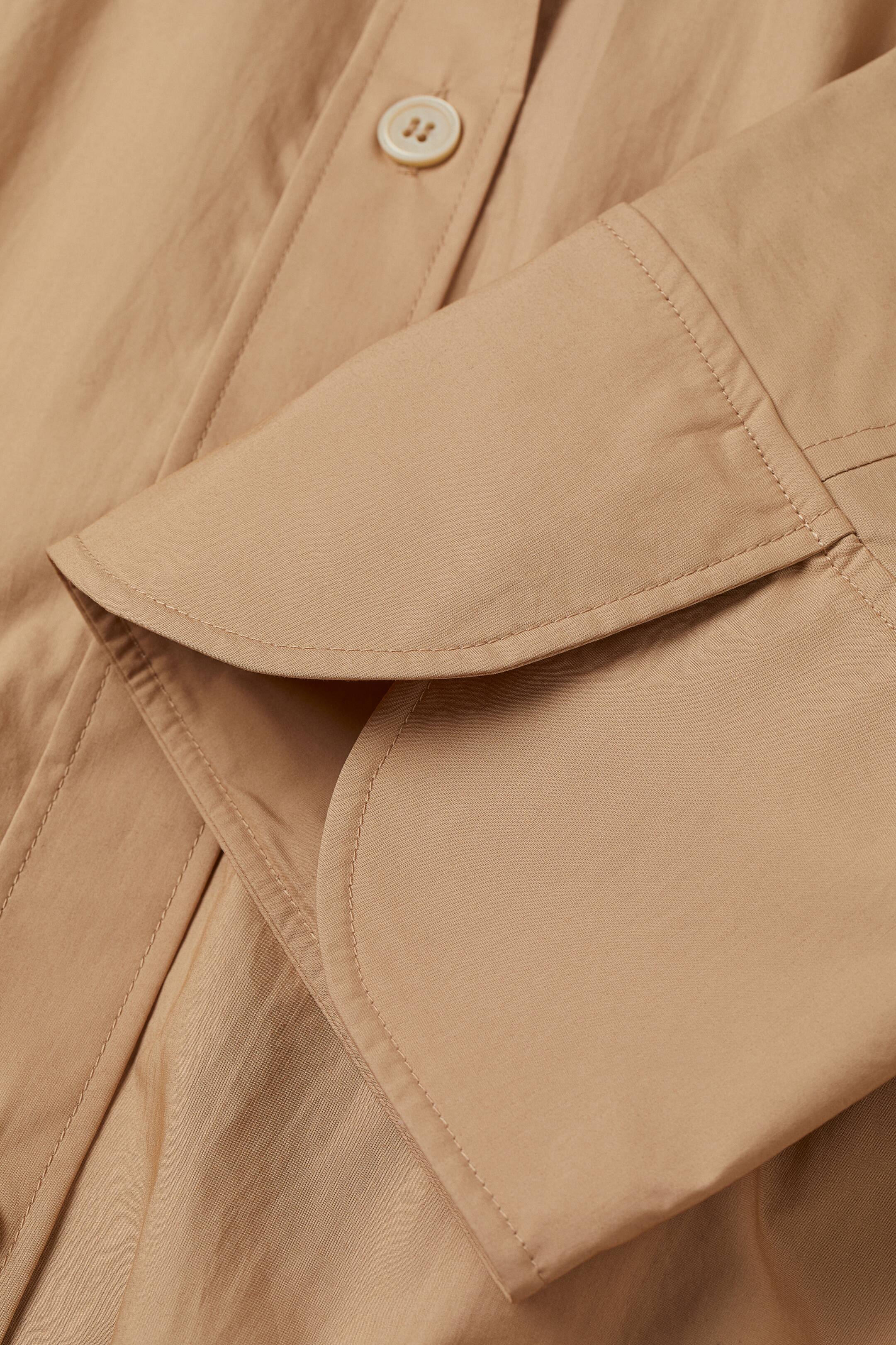 Zobrazit větší obrázek: Košilový kaftan z bavlny - Khaki béžová - ŽENY | H&M CZ 3