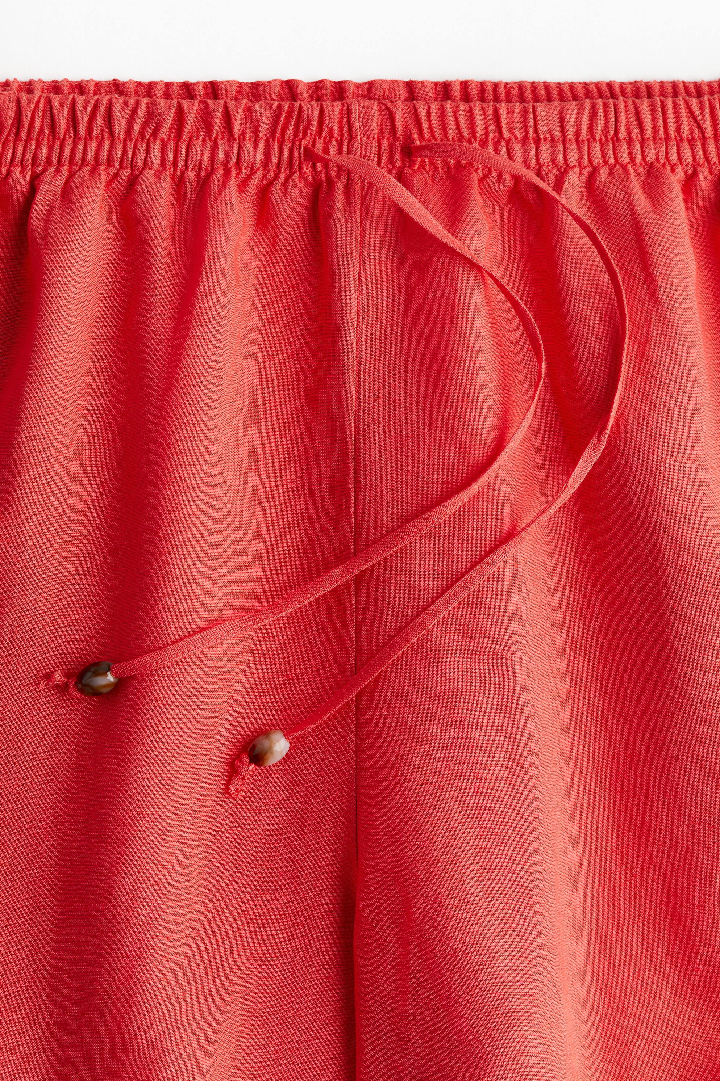 Linen-blend drawstring shorts