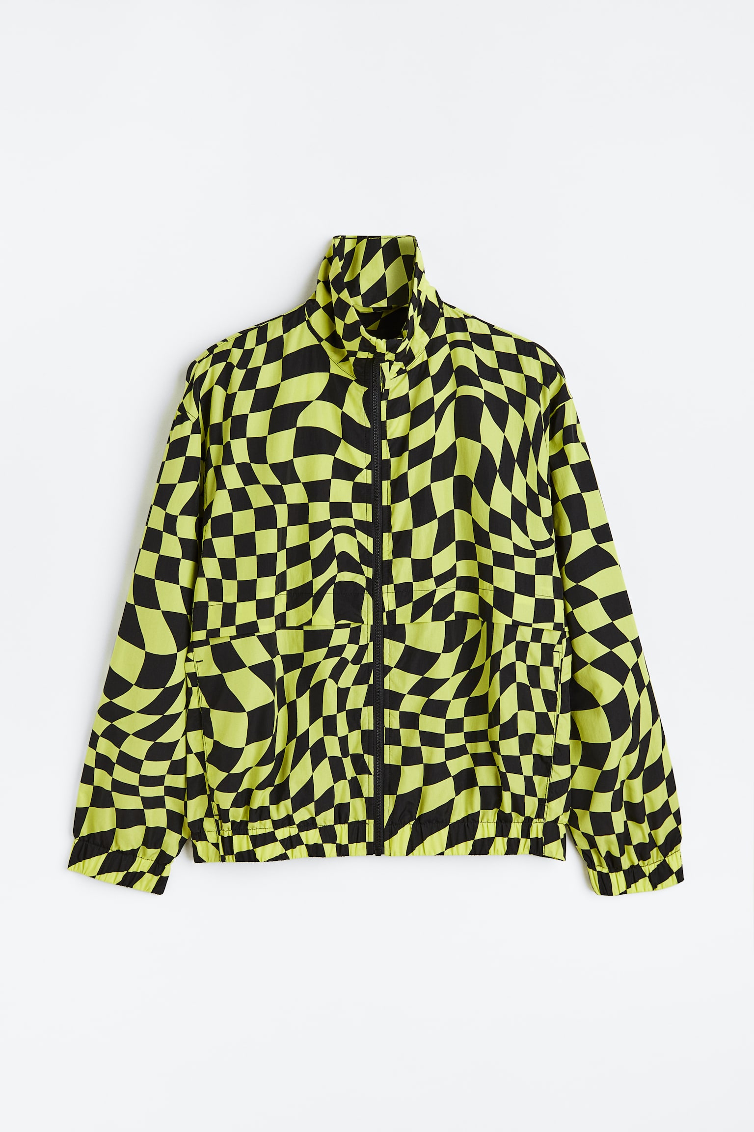 Nylon track jacket - Yellow/Black checked/Purple - 1