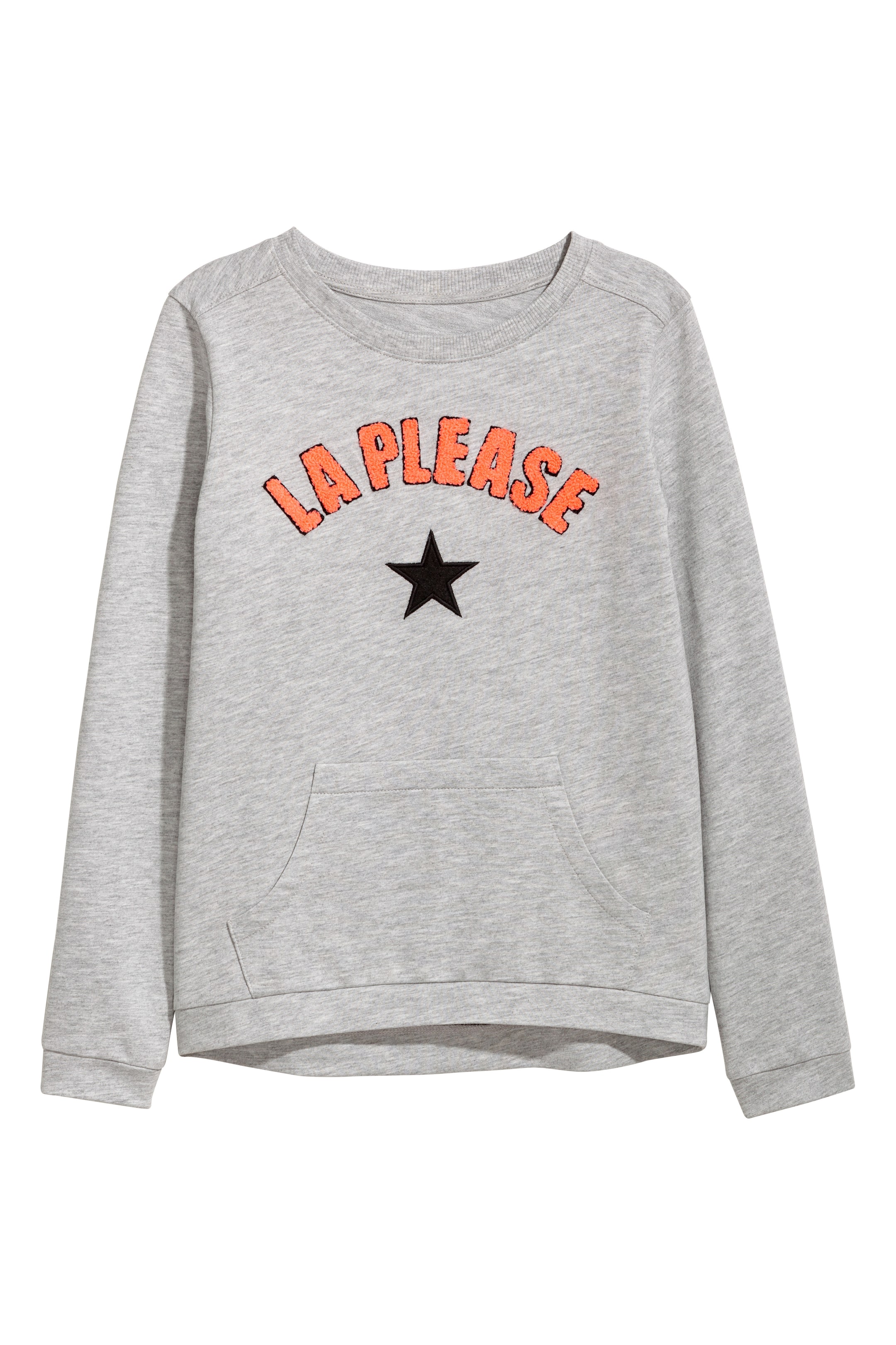 View larger image: Sweatshirt with appliqués - Grey marl - Kids | H&M GB 1