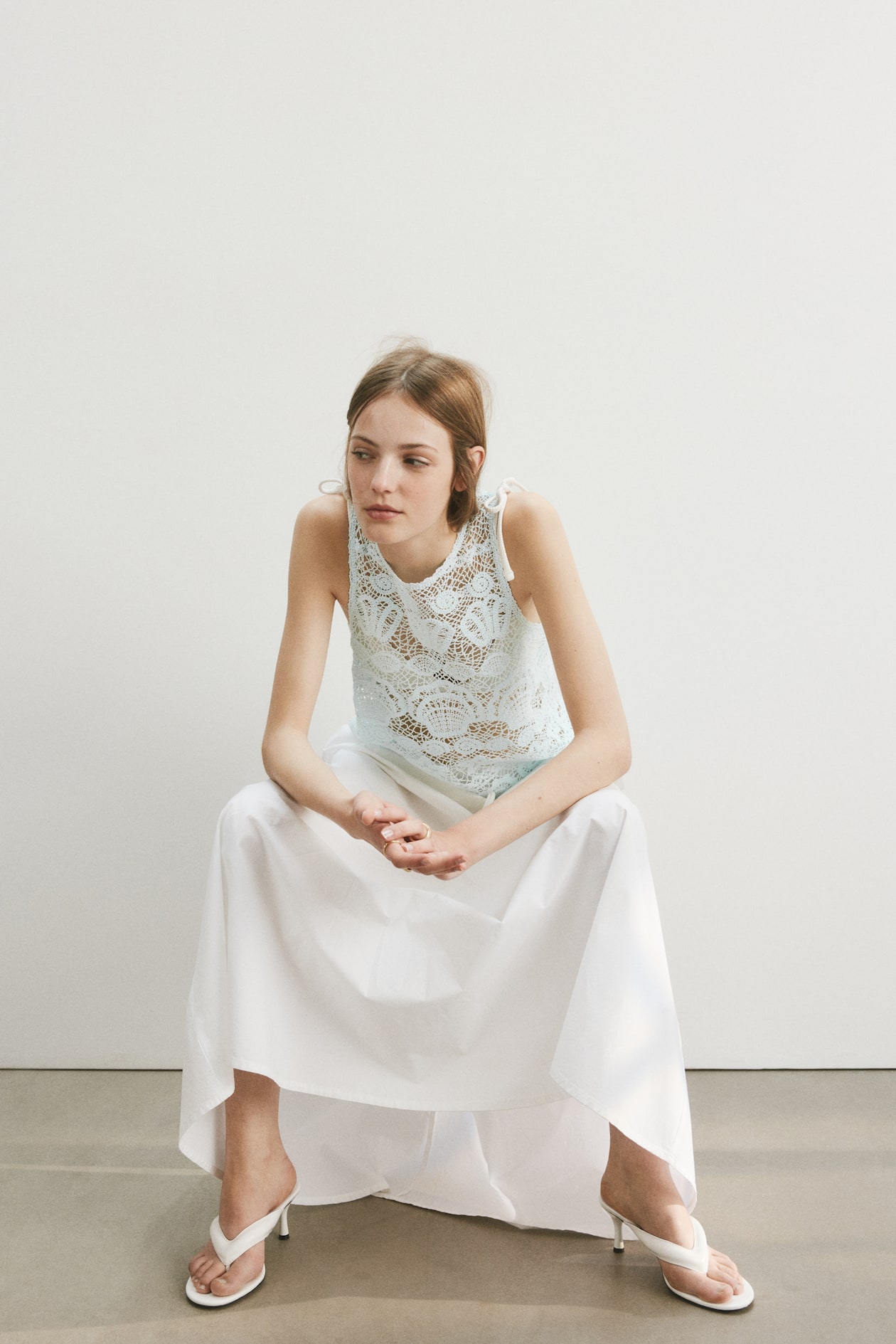 Motif-Detail Crochet-Look Top - image 5