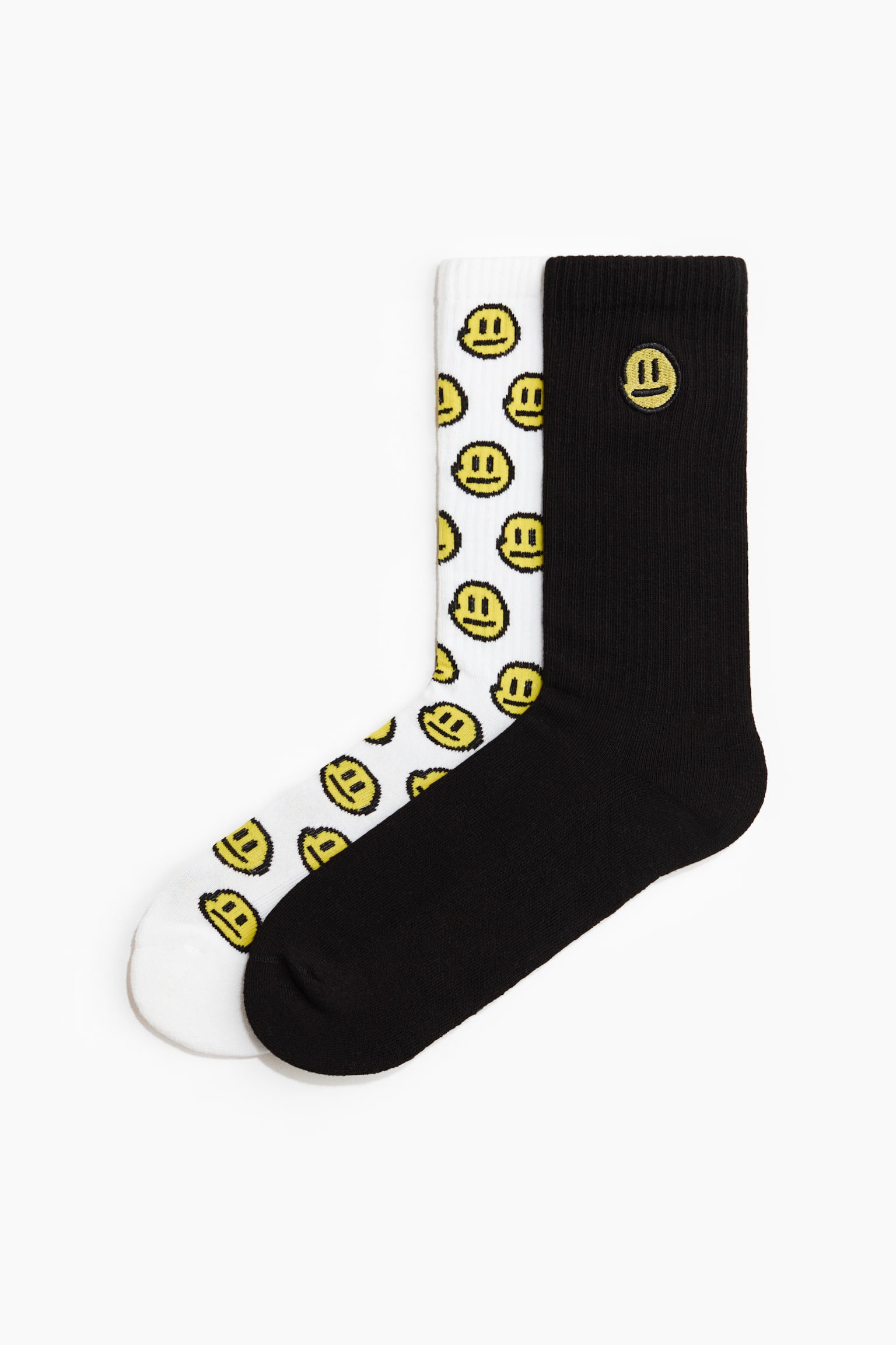 2-pack Motif-detail socks - Black/Patterned/White/Not in the Mood/Black/Not in the mood/White/Pizza/Black/Noodle soup/White/Chilies
