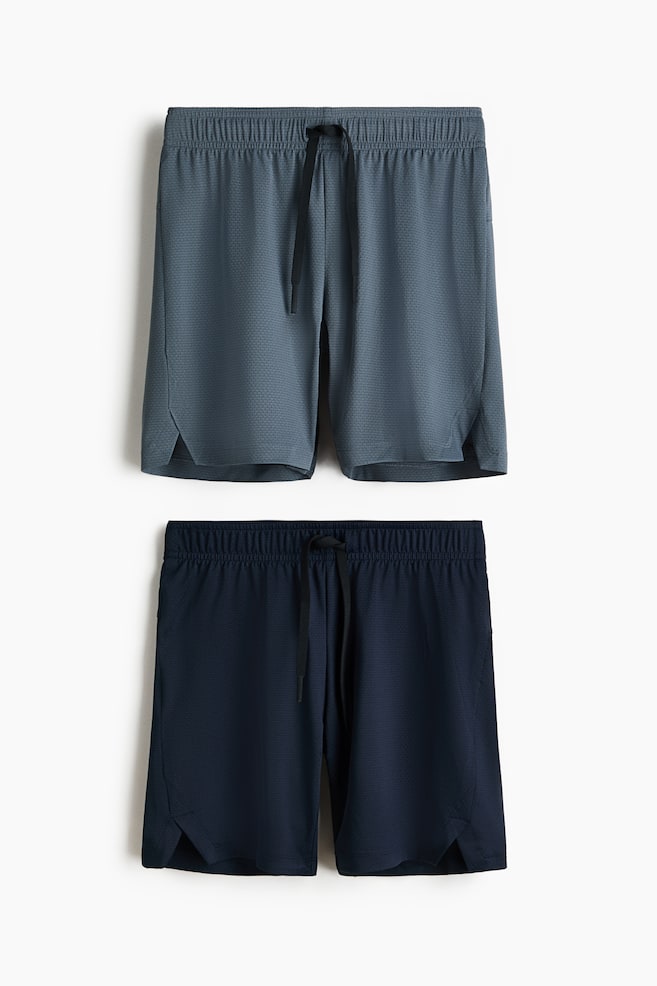 2-pack sports shorts with DryMove™ - Dark grey/Navy blue/Dark blue/Bright blue/Mint/Dark brown/Black - 1