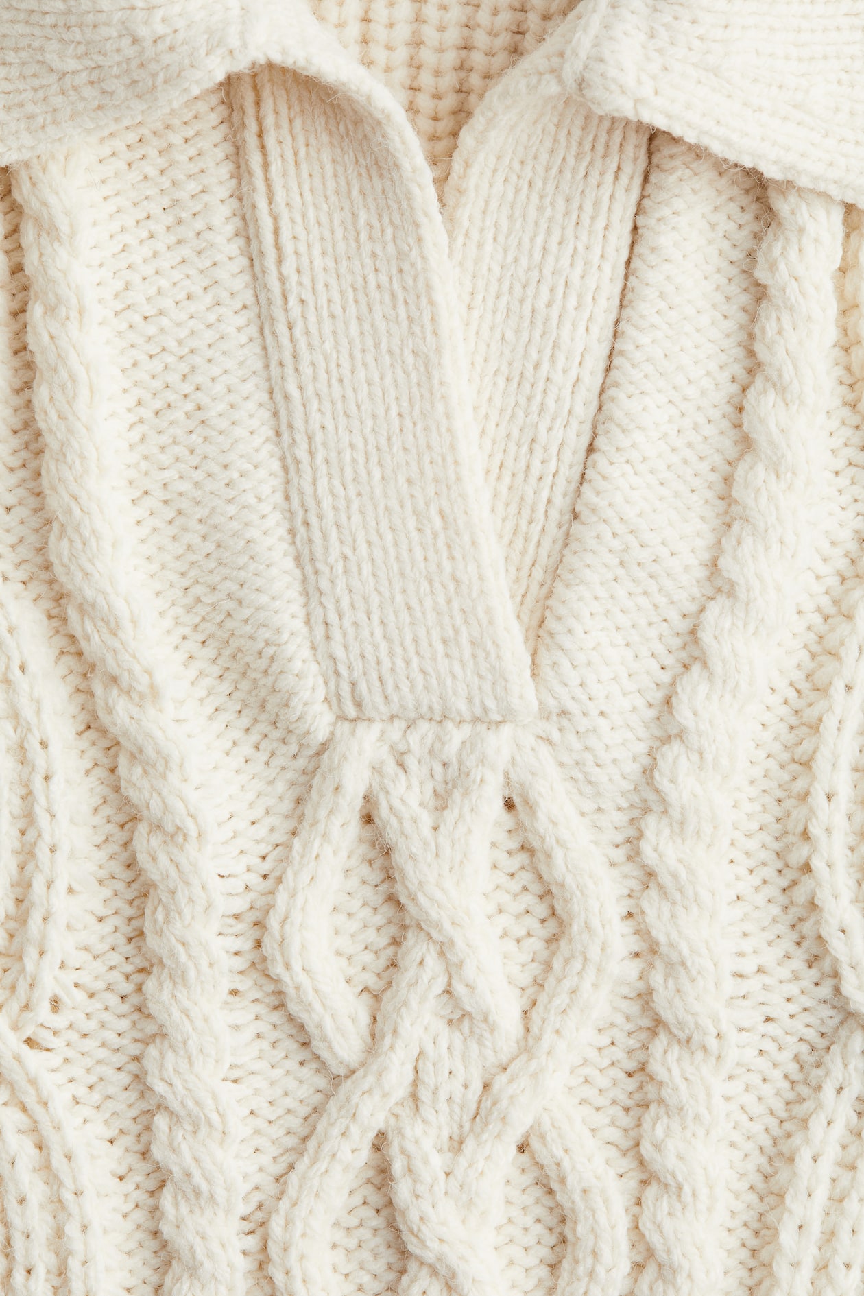 Cable-Knit Sweater with Collar - image 3
