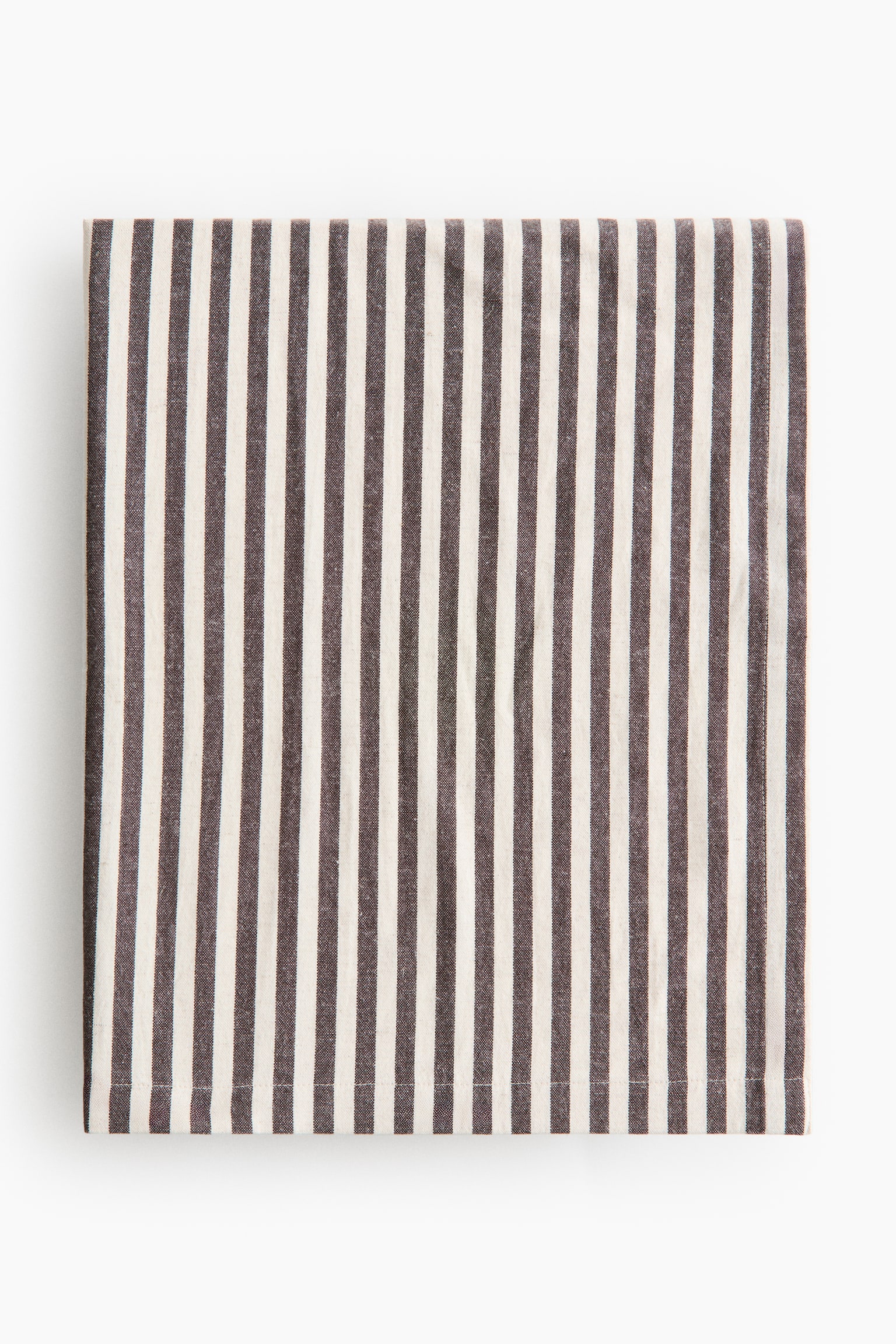 Tovaglia in misto lino - Marrone scuro/righe/Beige/righe - 1