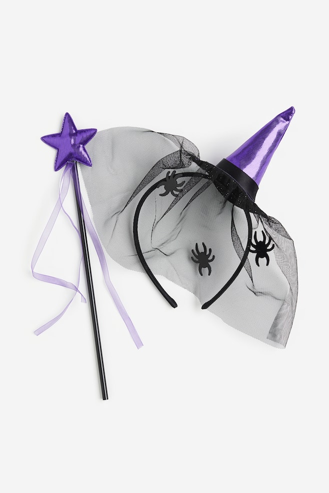 Witch fancy dress set - Purple/Black - 1