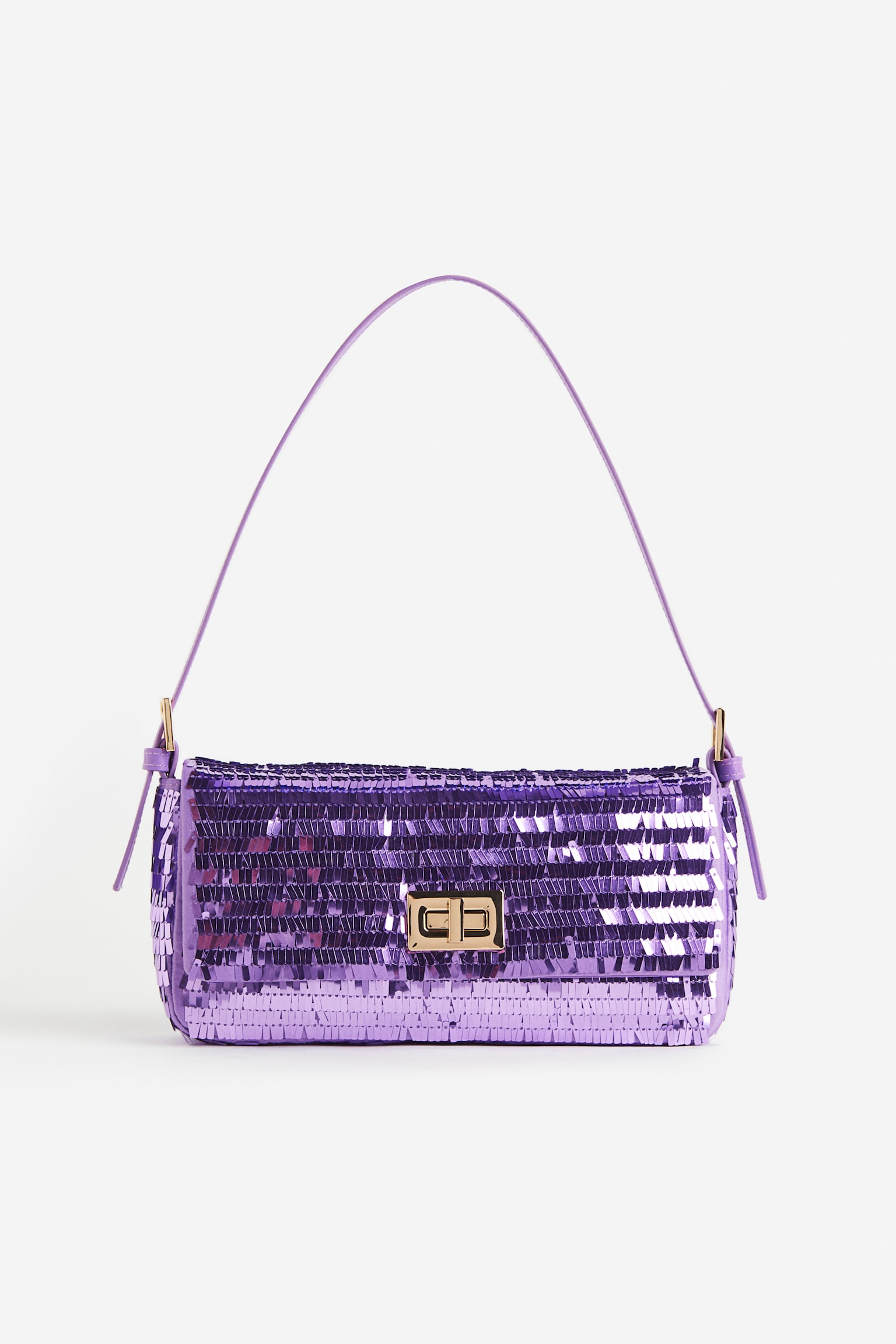 Sequin Shoulder Bag - Purple - 1