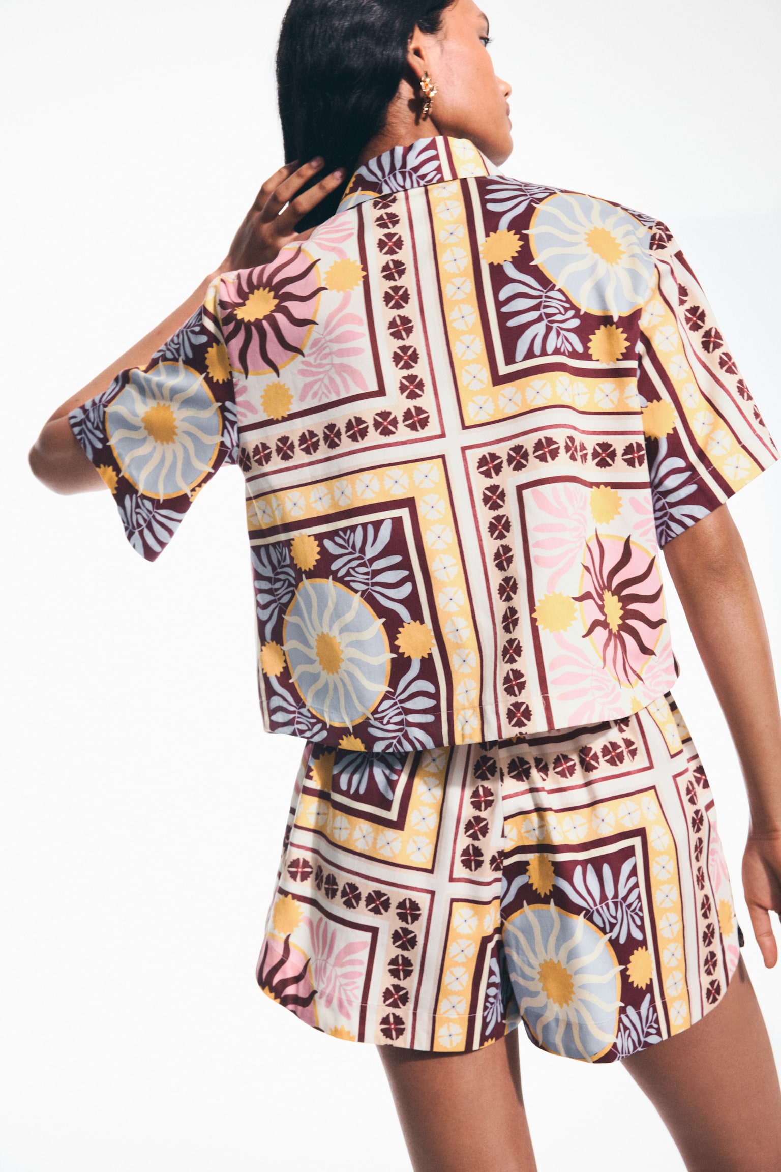 Camisa de popelina con diseño - Crema/Diseño/Beige claro/Franjas - 4