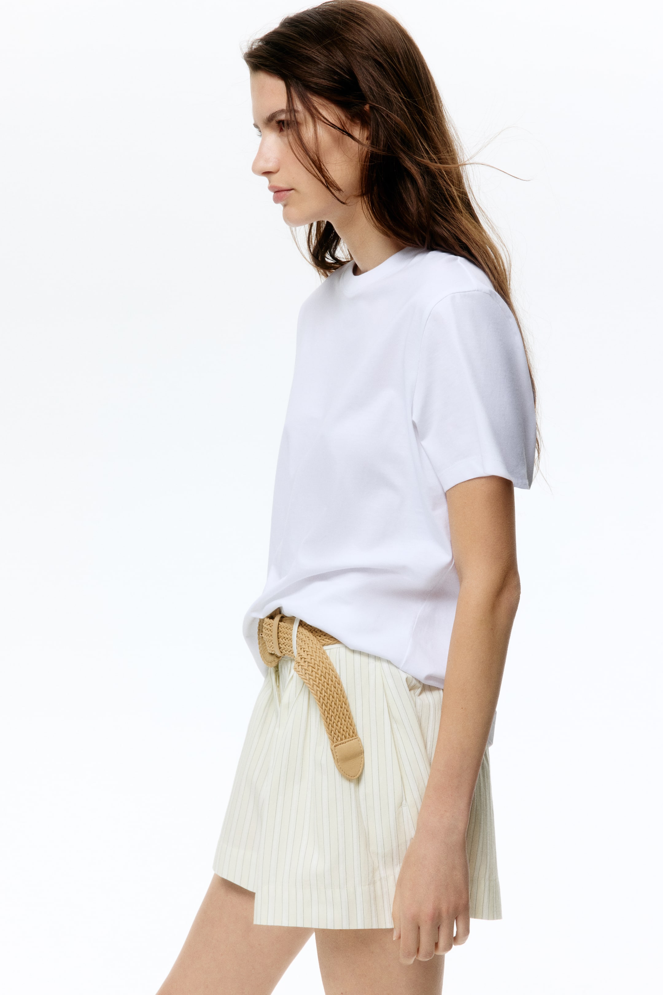 Belted Cotton Shorts