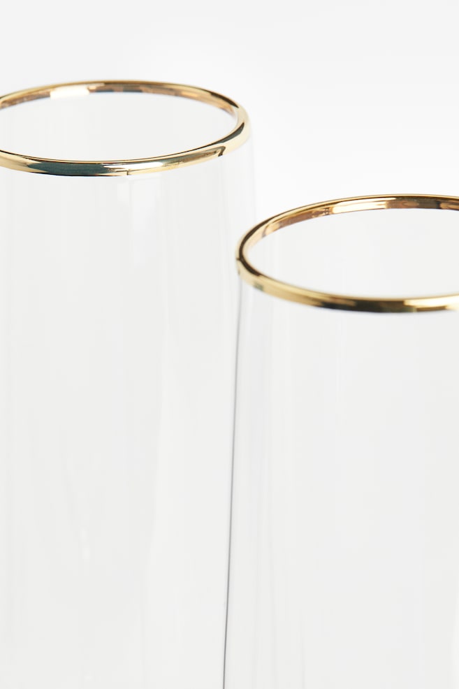 2-pak champagneglas - Klart glas/Guld - 2