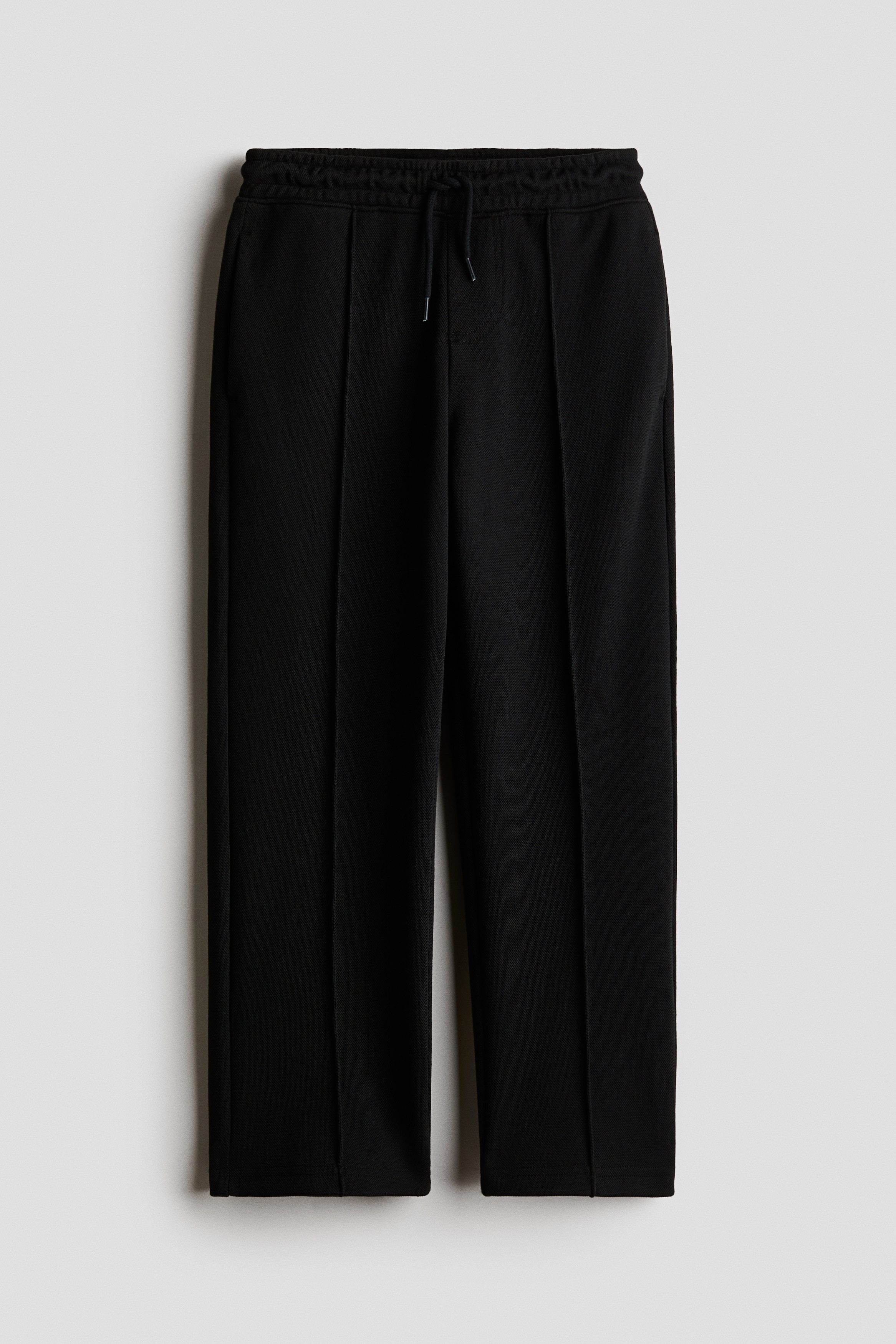 Straight-Leg Piqué Joggers - Black