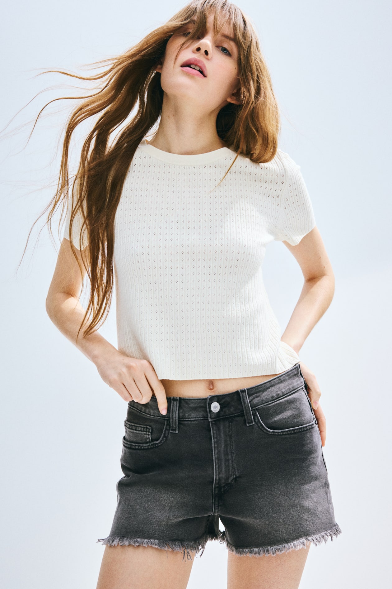 High Denim Shorts