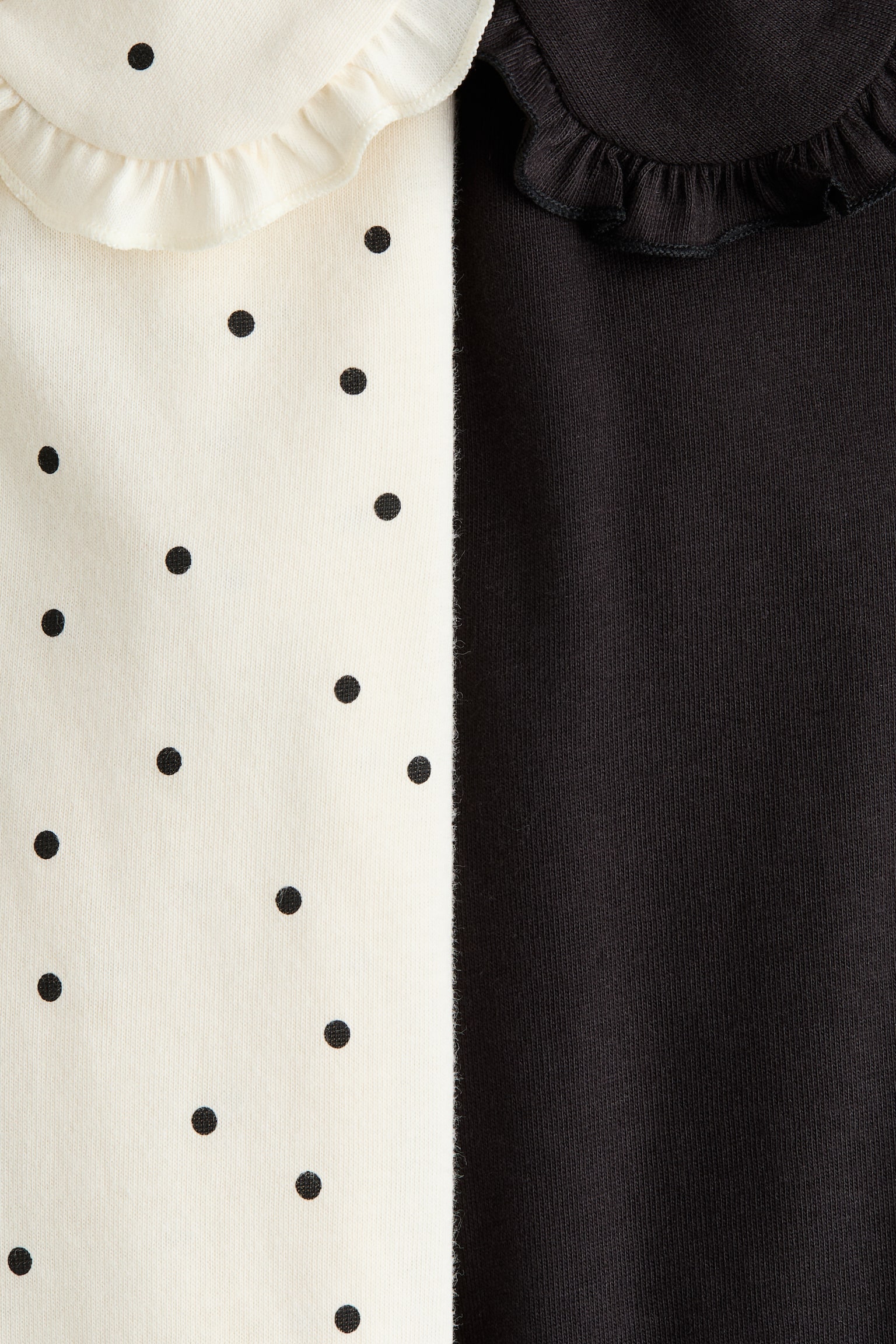 2-pack collared cotton tops - Black/Spotted/Pink/Berries - 2