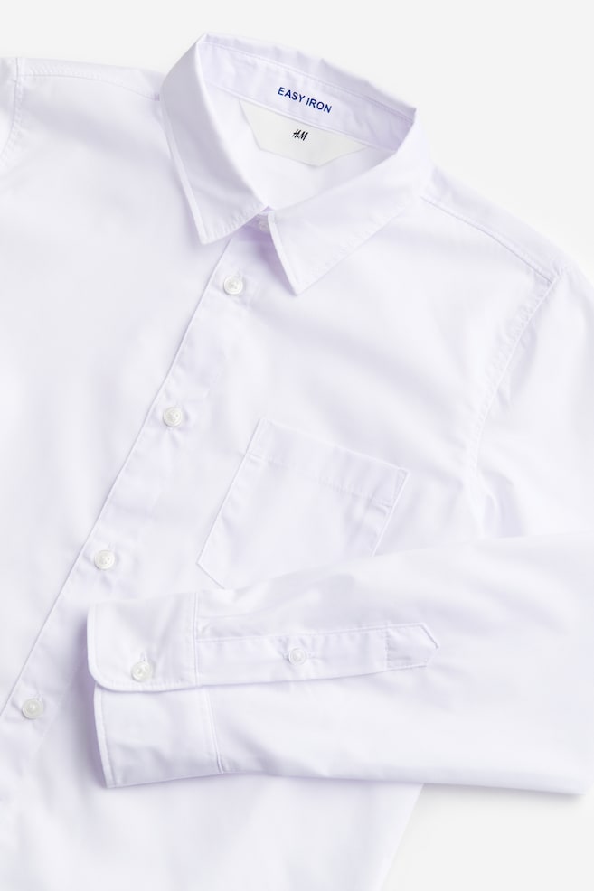 Easy-iron shirt - White/Light blue/Dark grey - 3