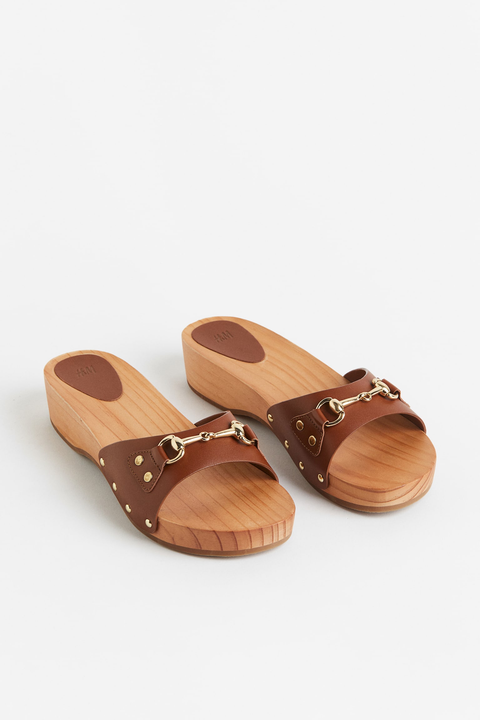 Leather Clogs - Brown - 2