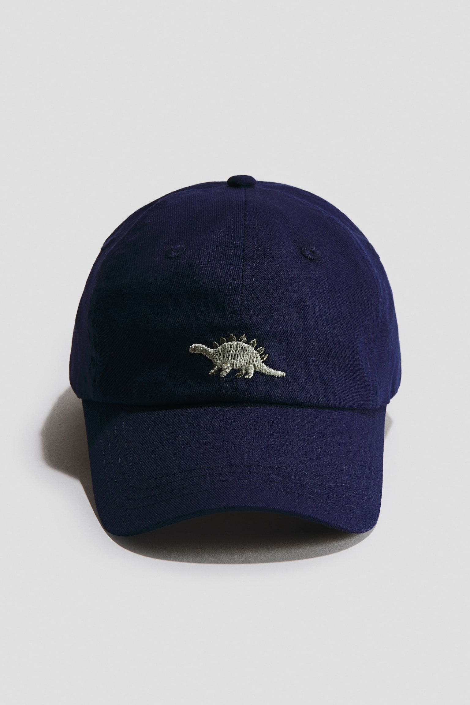 Motif-detail twill cap - Navy blue/Dinosaur/Khaki green/Chameleon - 1