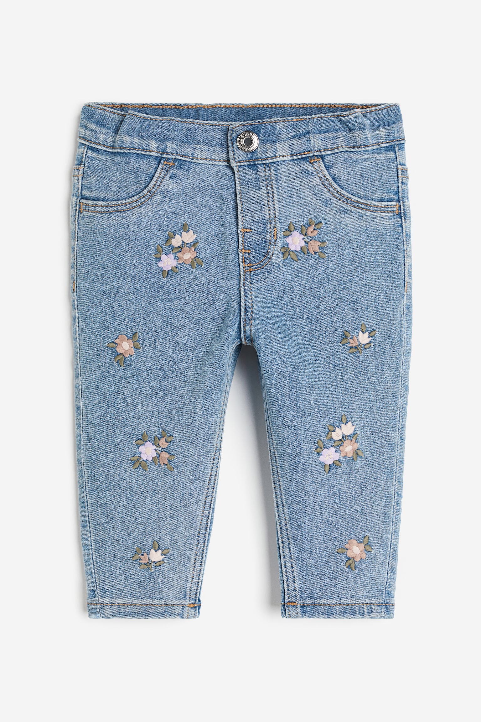 Embroidered Jeans - Light denim blue/Flowers/Denim grey/Animals - 1