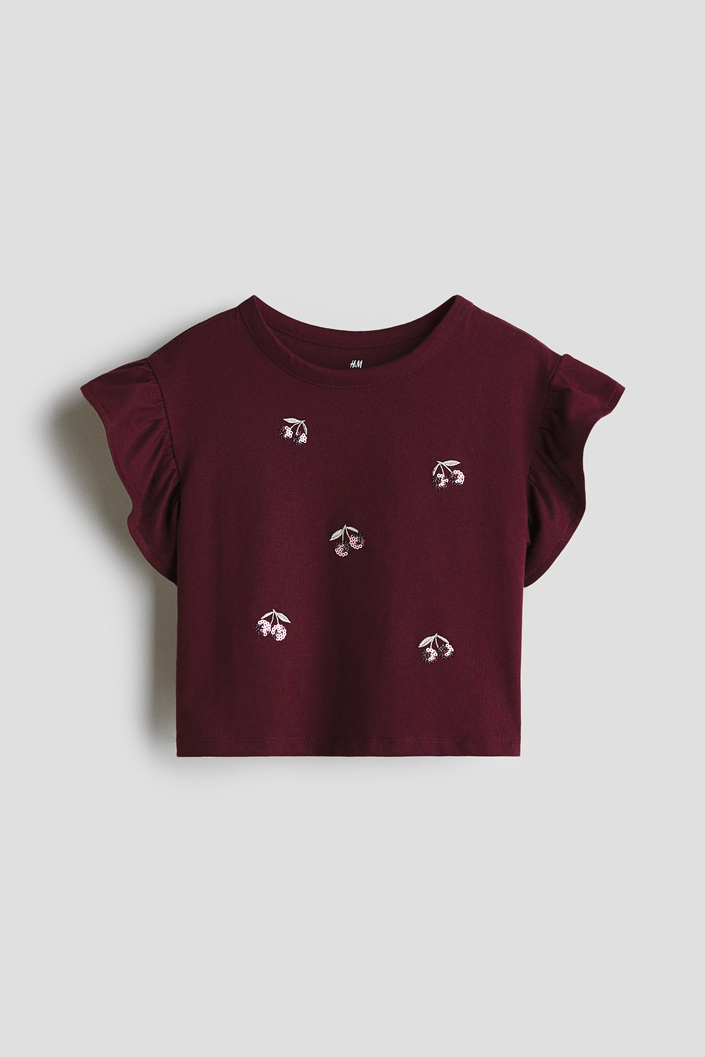 kirsche hm ◡̈*♡.°⑅です！ Dark red/cherries Cotton Top with Motif for kids | H&M US