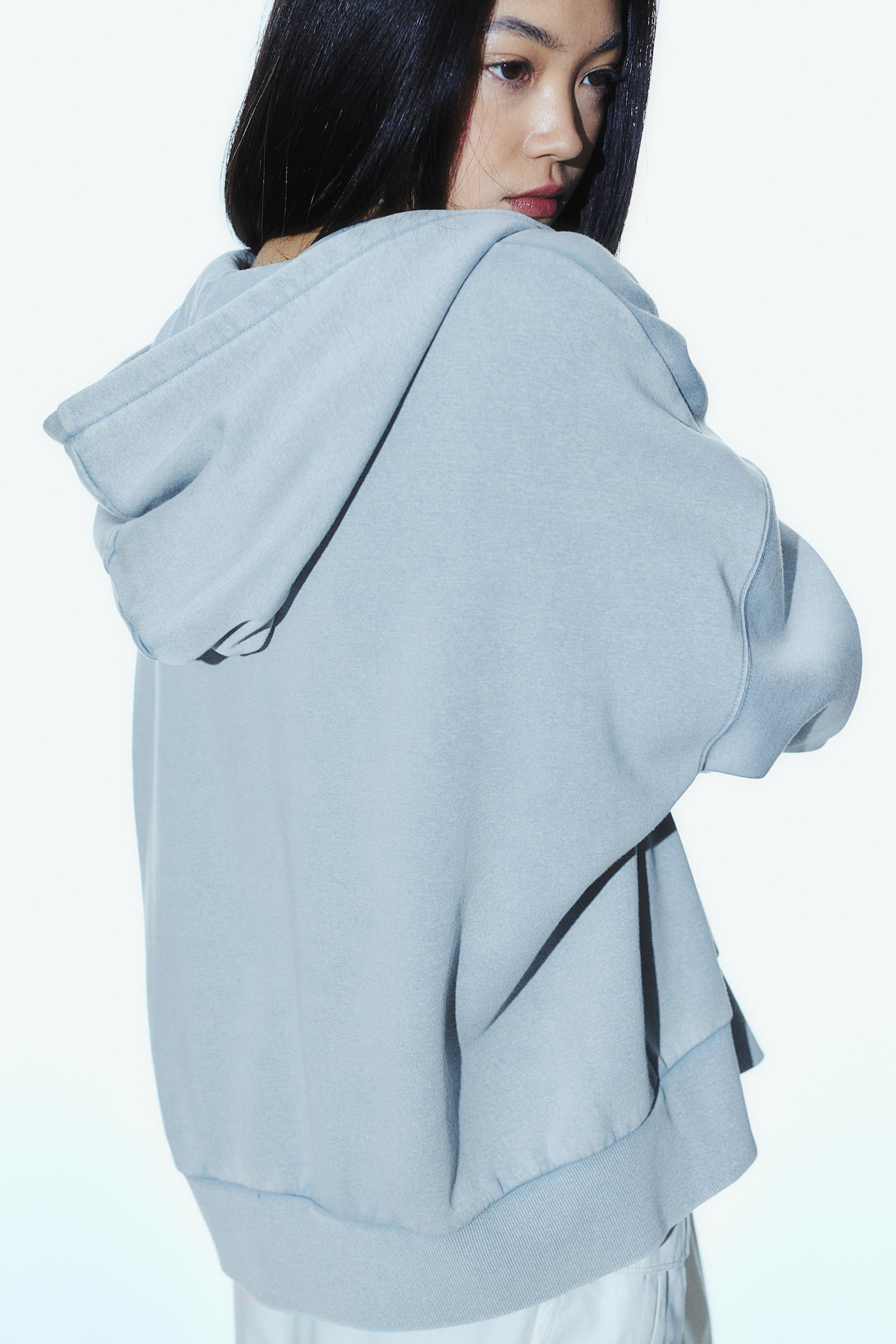 Oversized Zip Up Hoodie - Light blue/Washed/Light beige/Grey/Dark brown/Bright blue/Cream/Black - 3