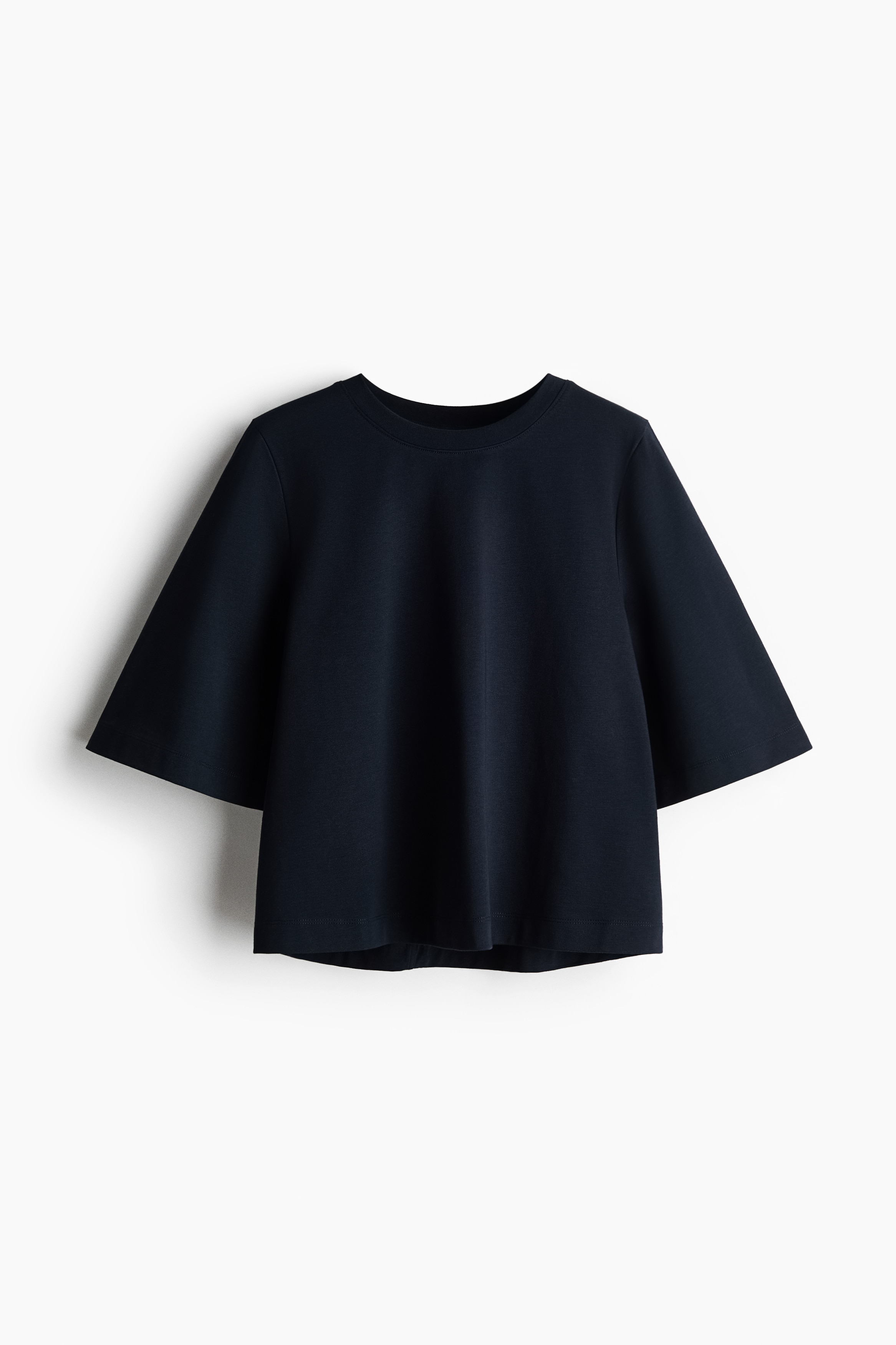 Pima Cotton Top - Dark blue/Ivory