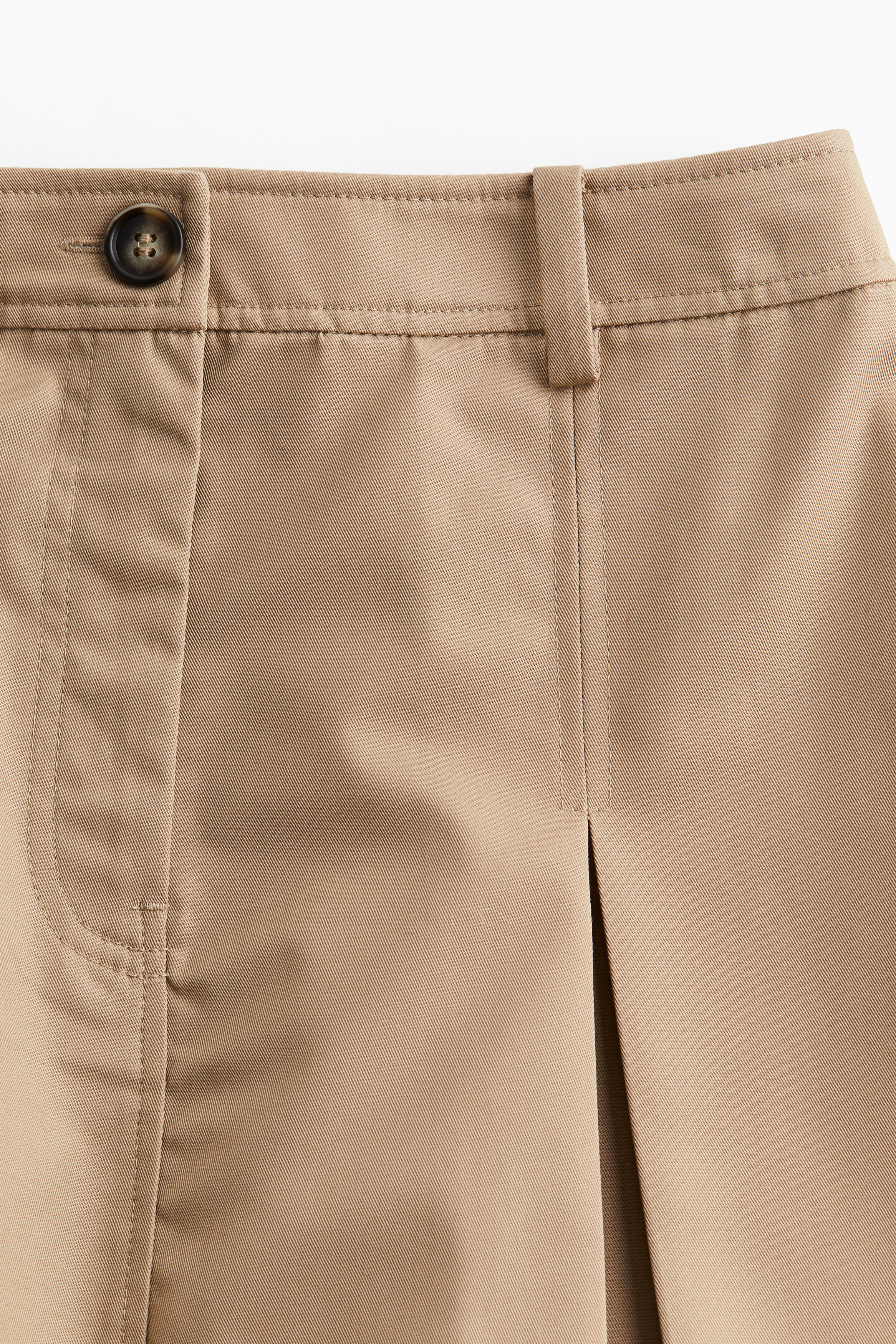 Pleated Twill Skirt - Beige - Ladies | H&M US